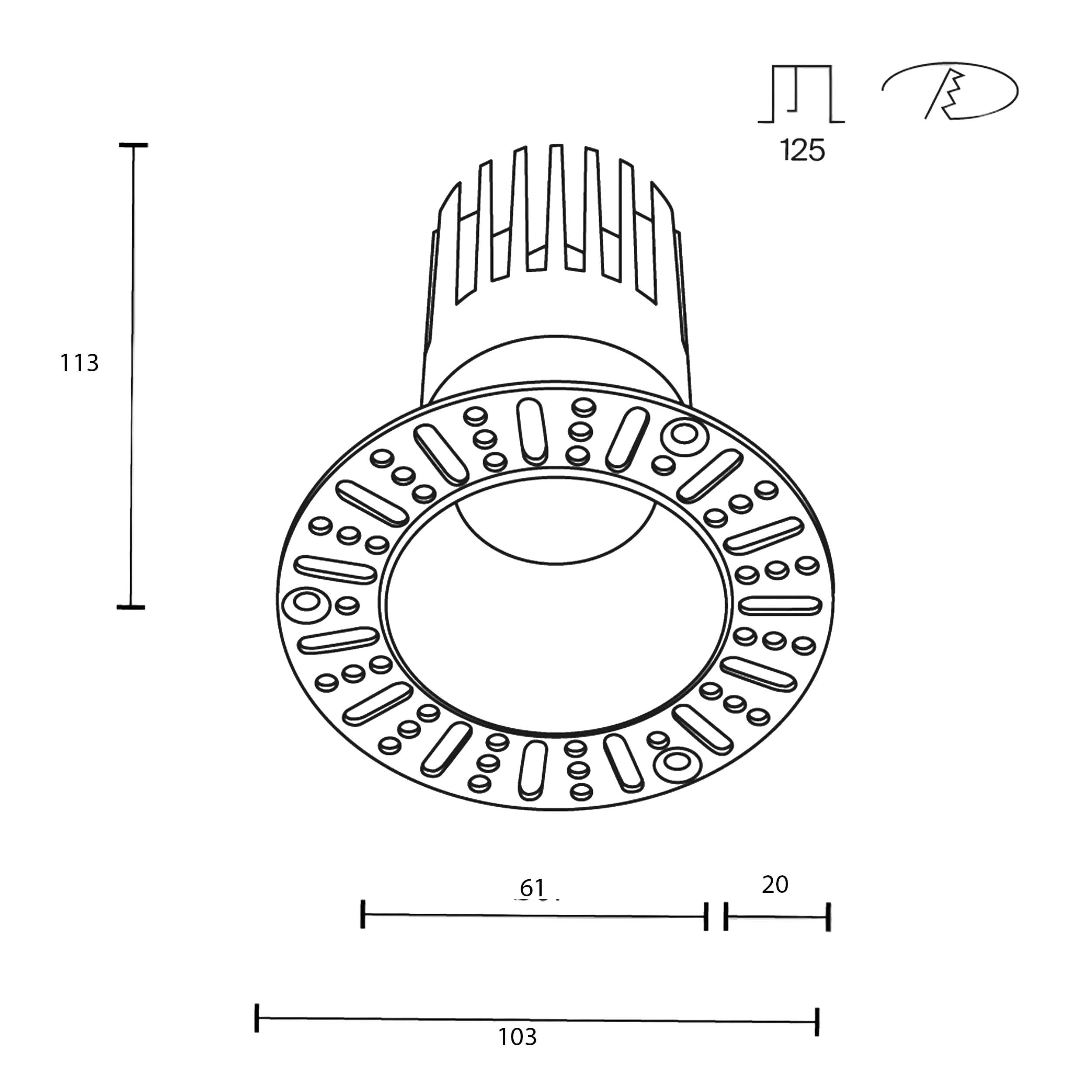 Maytoni downlight Dip LED 50° zápustné kruhové svítidlo bílé