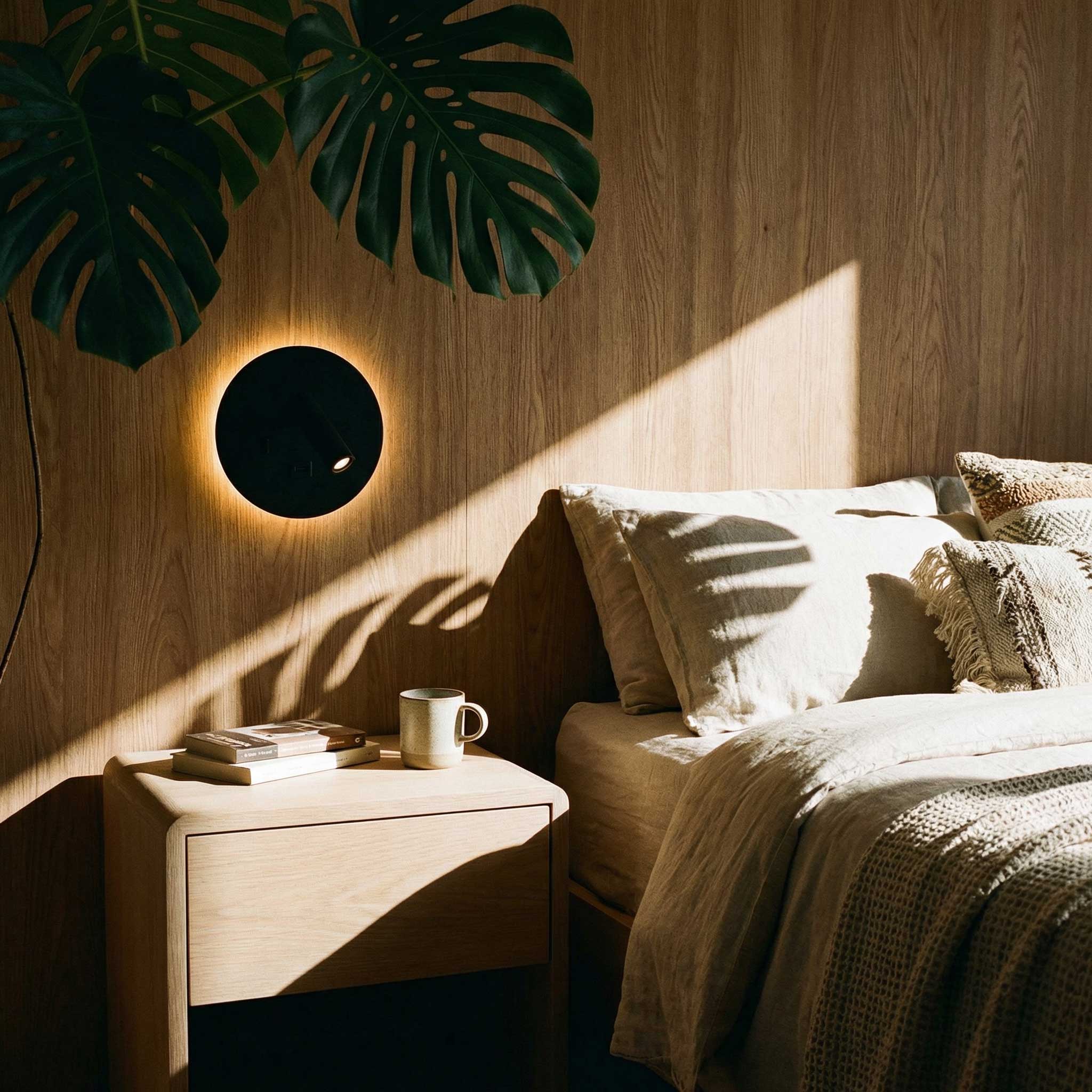 Ambient reading spot LED nástěnné svítidlo s USB kulaté