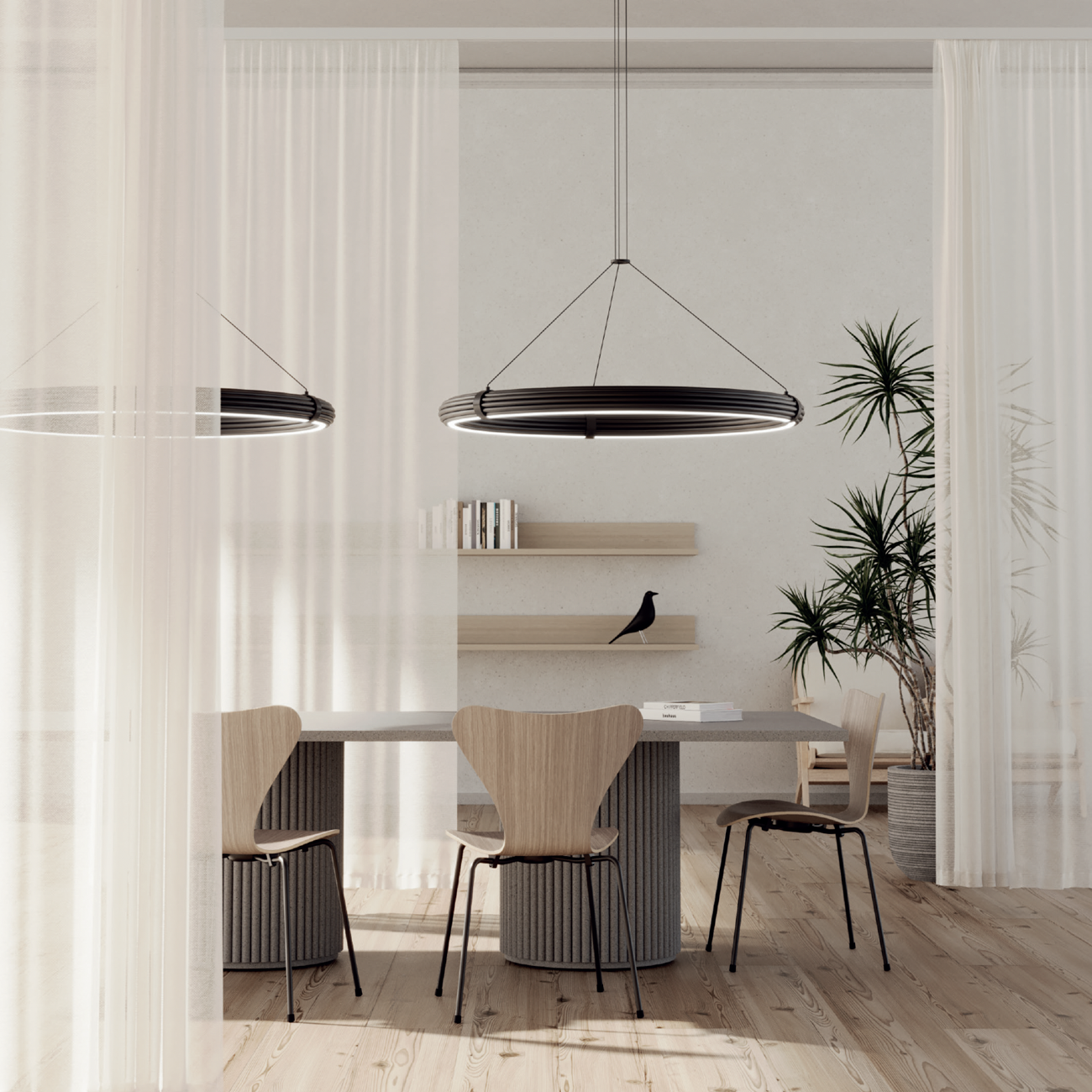 Aromas Elli LED závěsné kruhové svítidlo stmívatelnéC1311/L gold