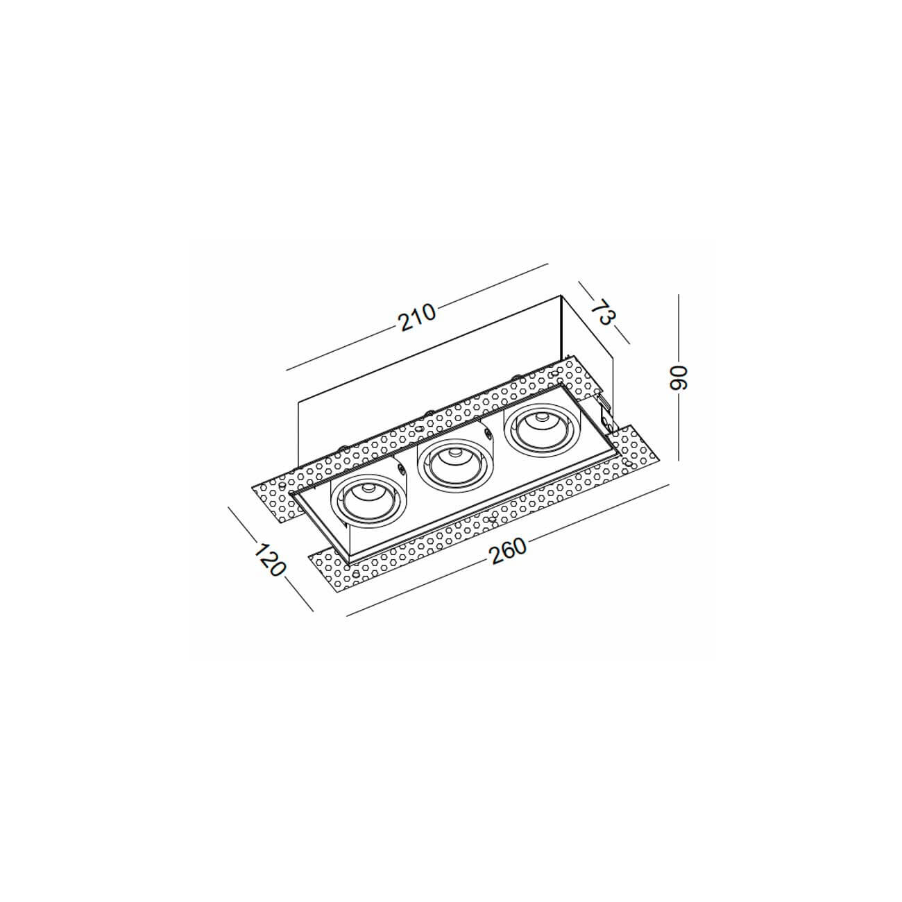 Grille Spotlight Trimless LED recessed light