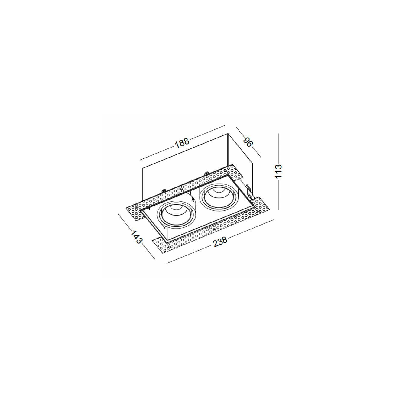 Grille Spotlight Trimless LED recessed light
