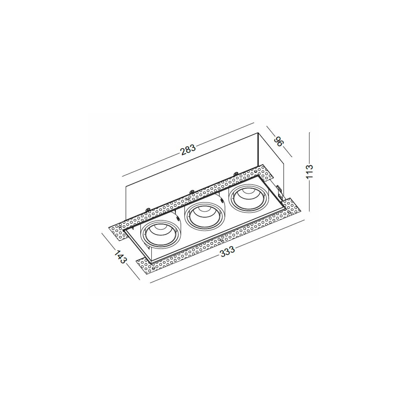 Grille Spotlight Trimless LED recessed light