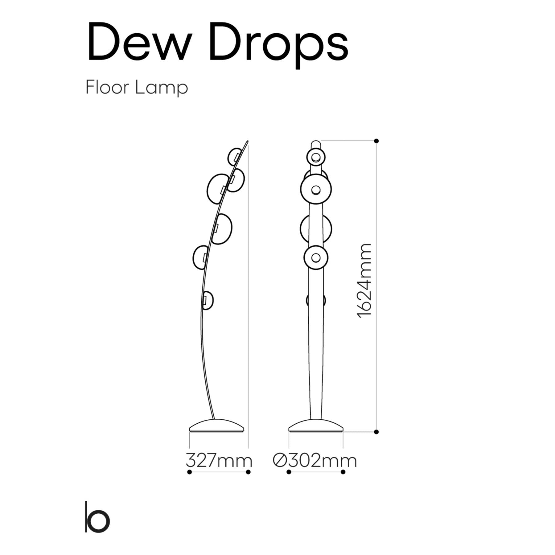 Bomma Dew Drops LED glass floor light in vegan leather