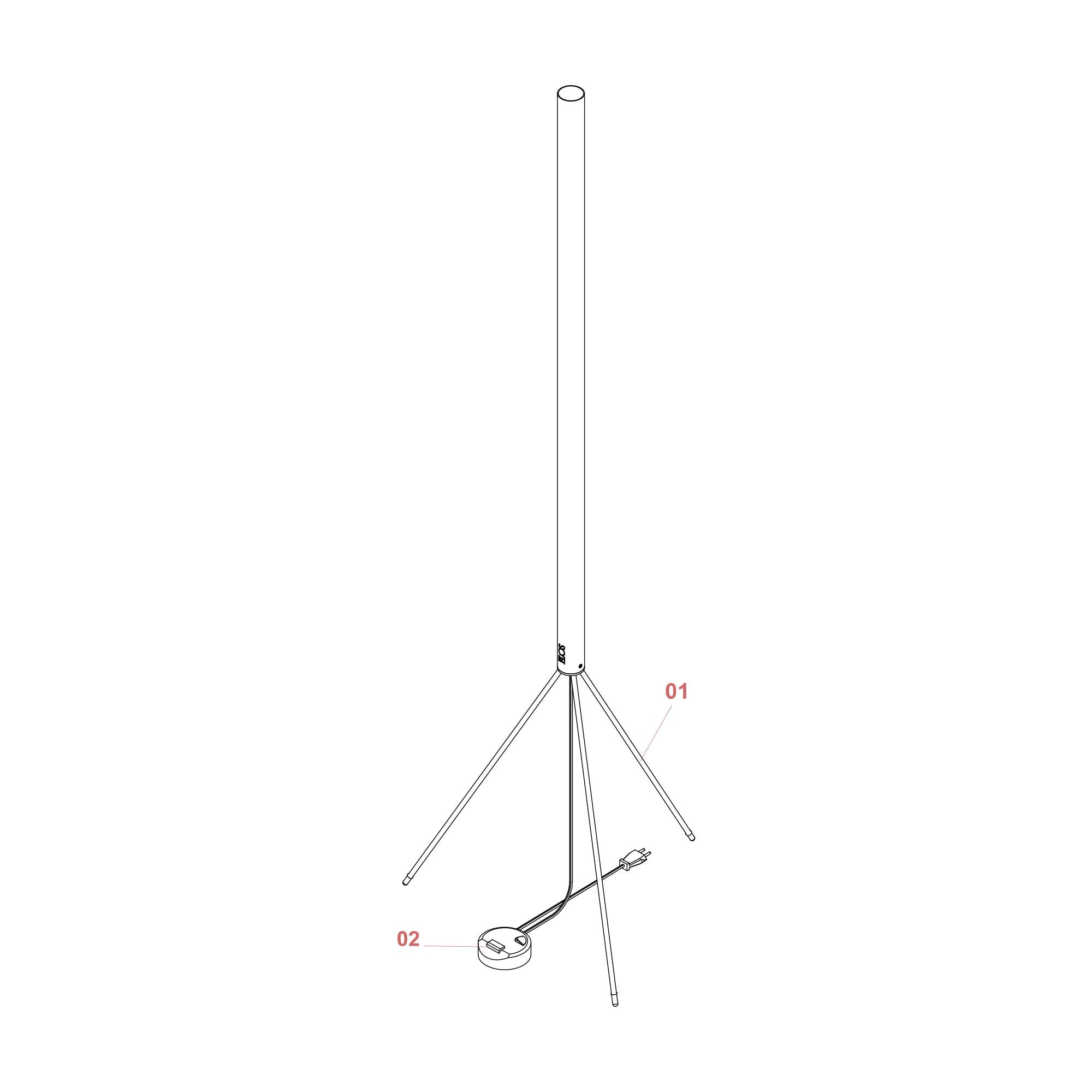 Flos Luminator E27 iconic floor lamp