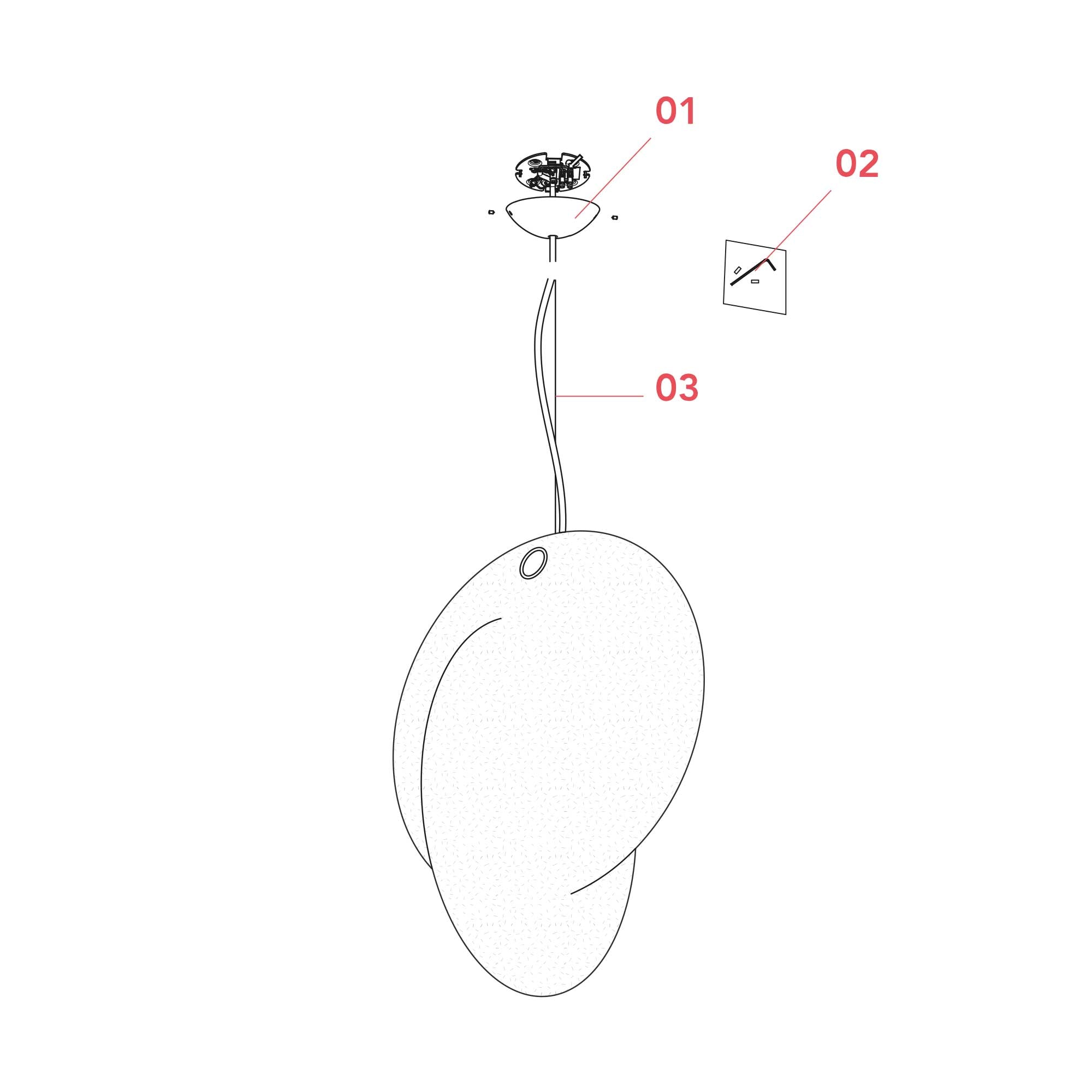 Flos Overlap E27 resin pendant light