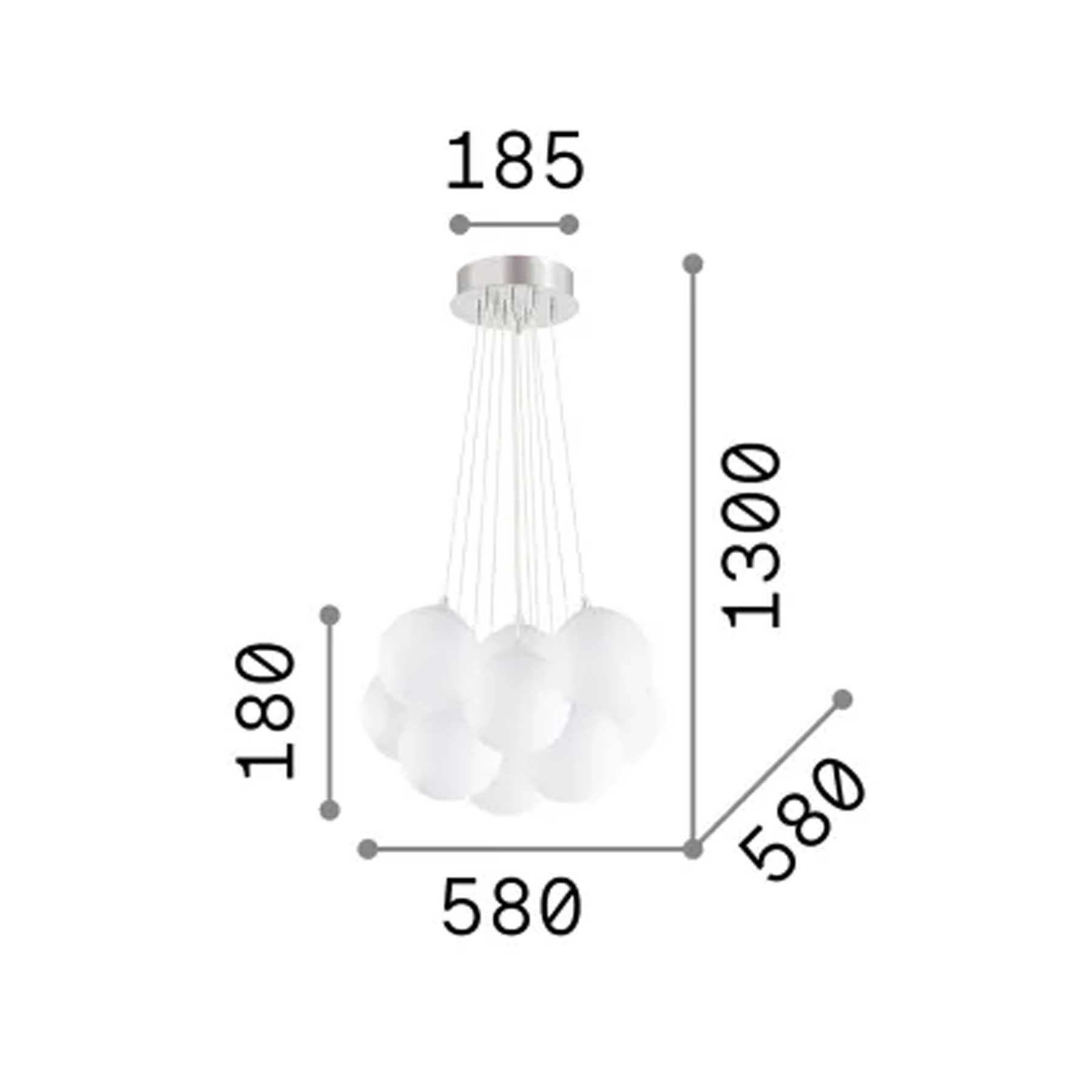 Ideal Lux Mapa Plus E14 závěsné skleněné svítidlo