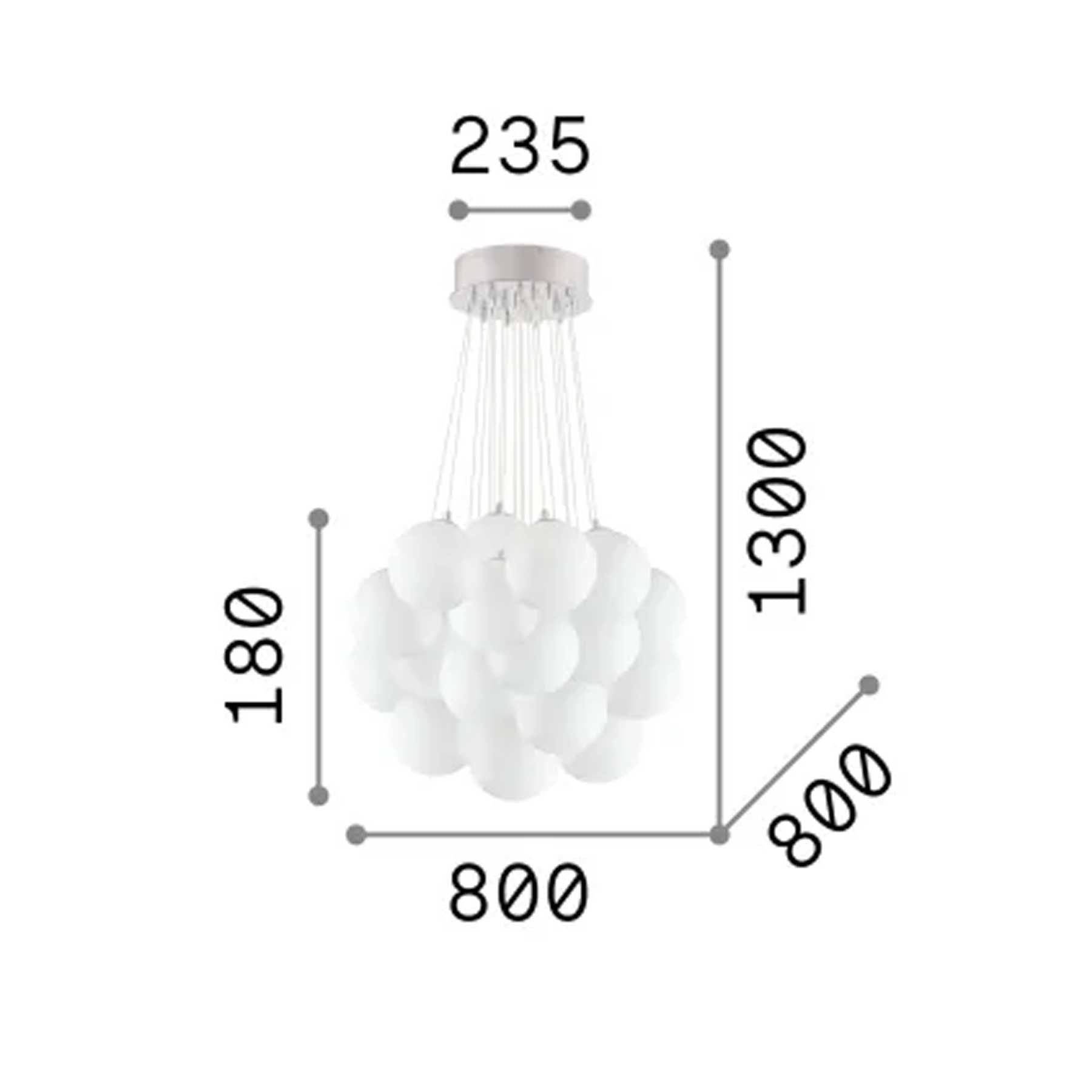Ideal Lux Mapa Plus E14 závěsné skleněné svítidlo