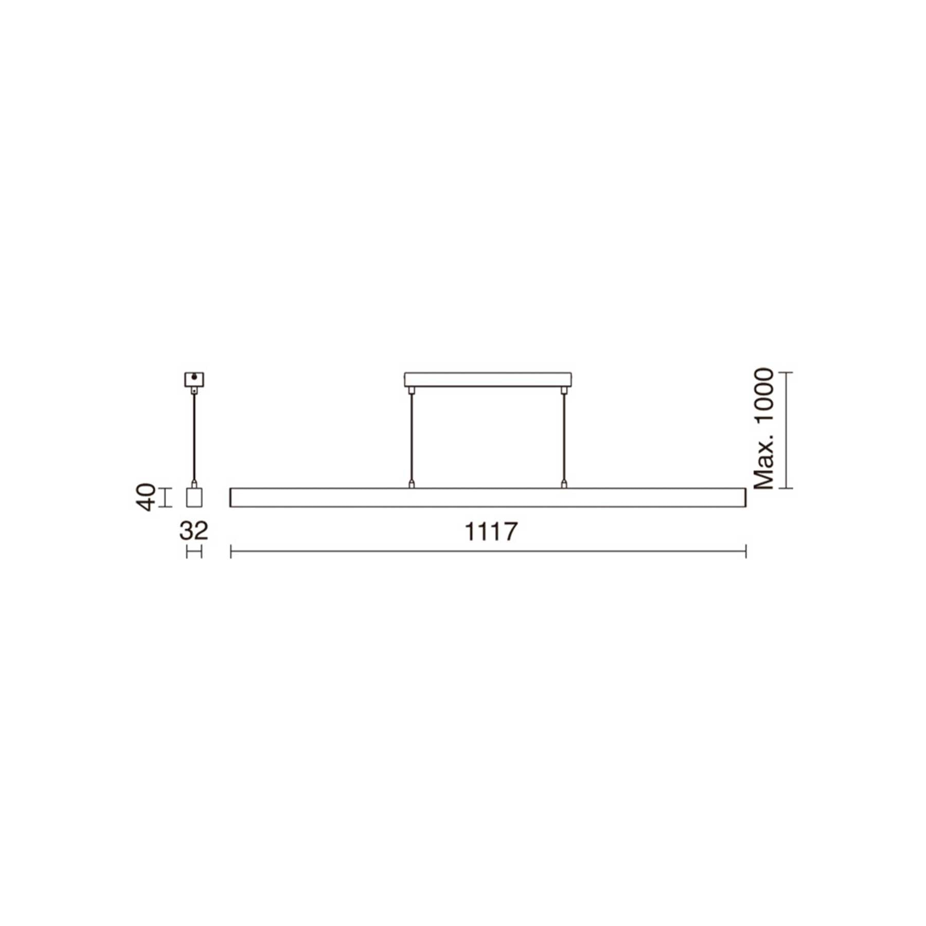 Indeluz Linear LED light Sigma 1200mm