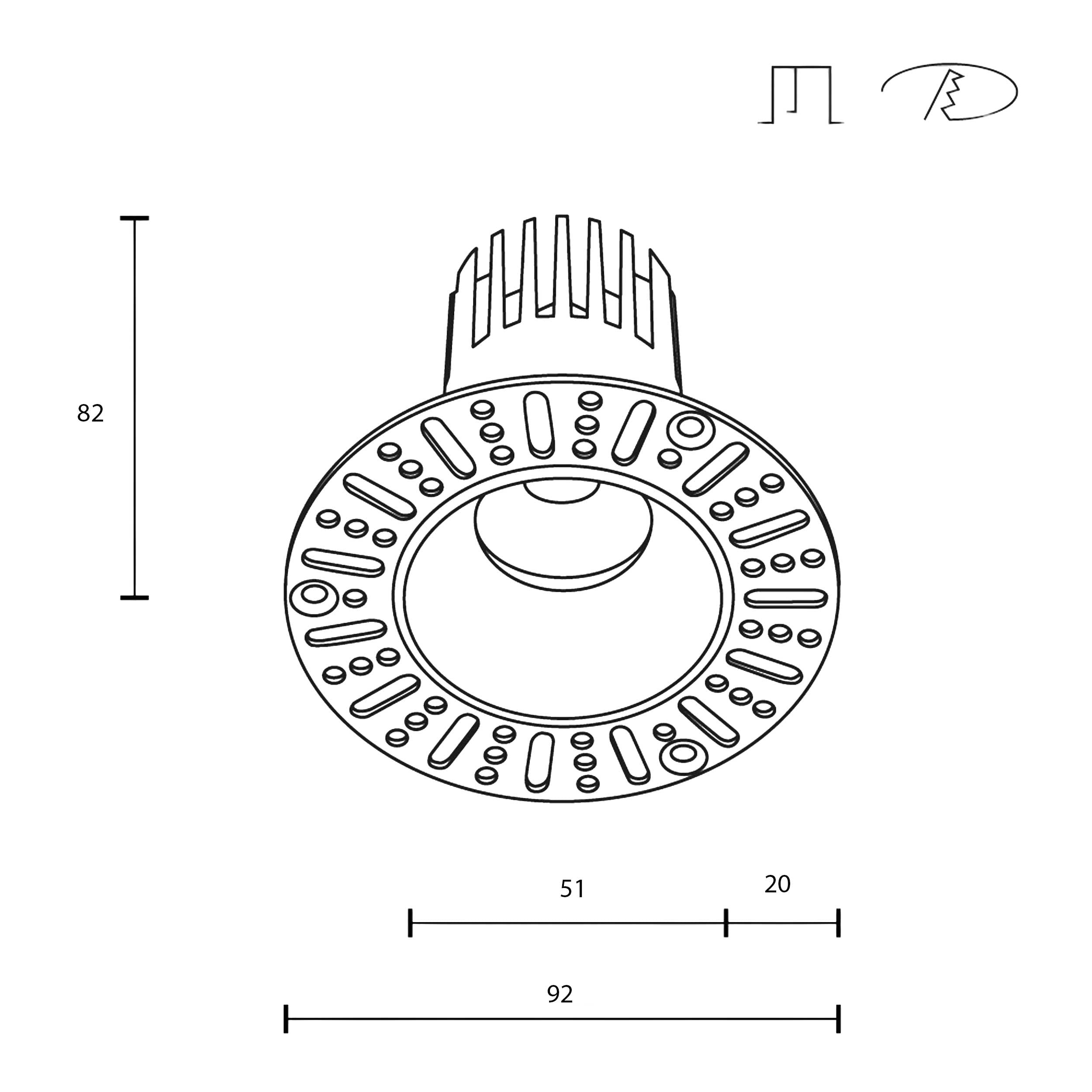 Maytoni downlight Dip LED 50° zápustné kruhové svítidlo bílé