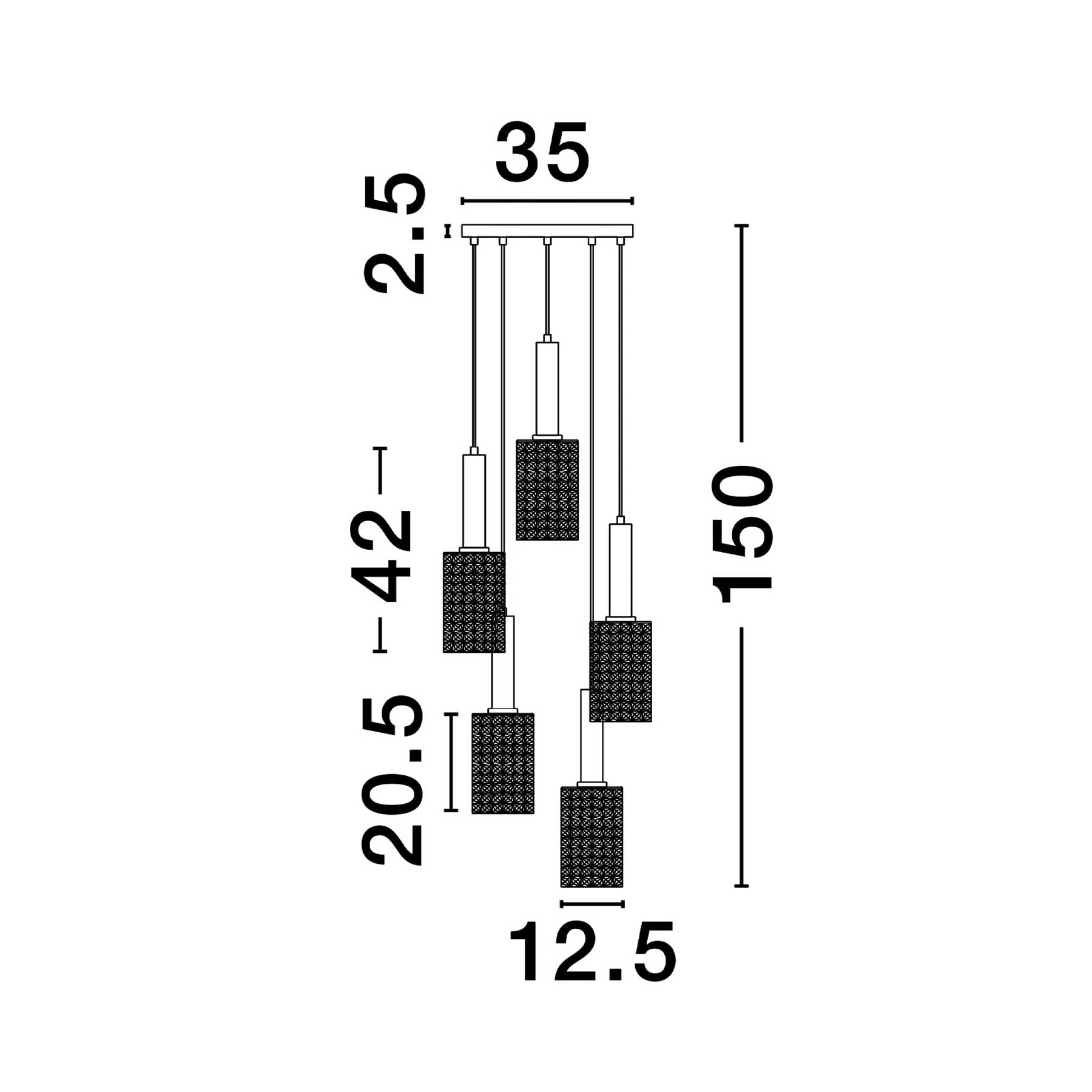 Szklana oprawa wisząca Nova Luce Certa E27