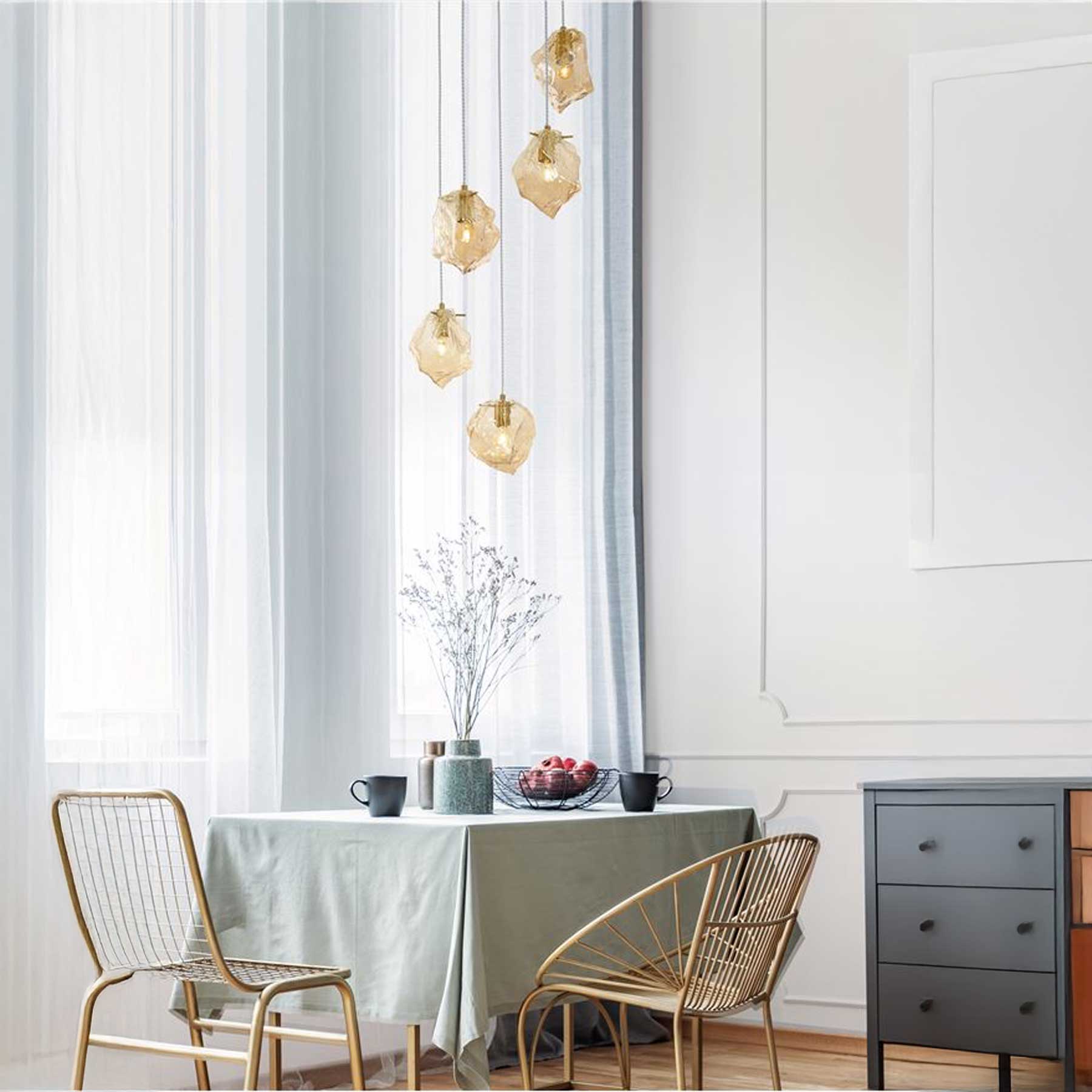 Nova Luce Odelle E14 pendant glass light