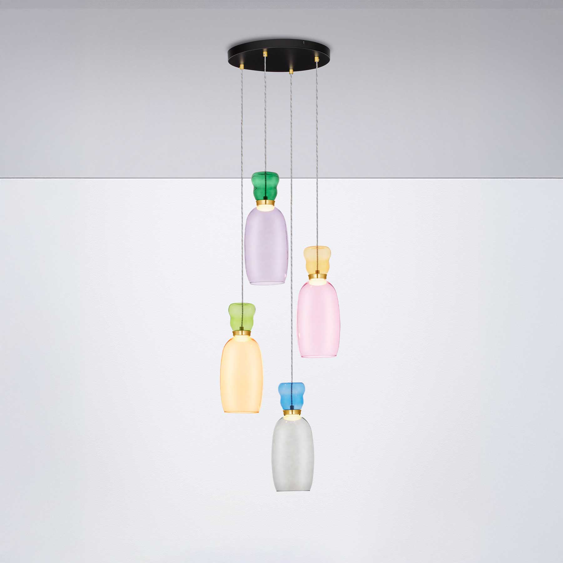 Szklana oprawa wisząca Nova Luce Pluma LED