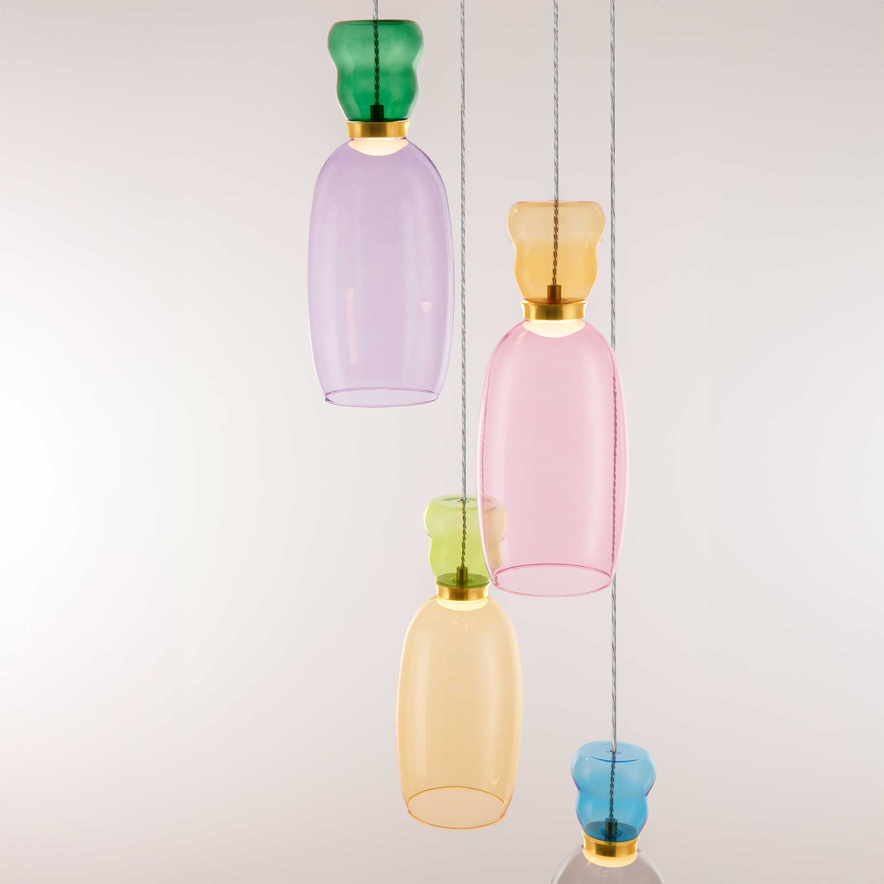 Szklana oprawa wisząca Nova Luce Pluma LED