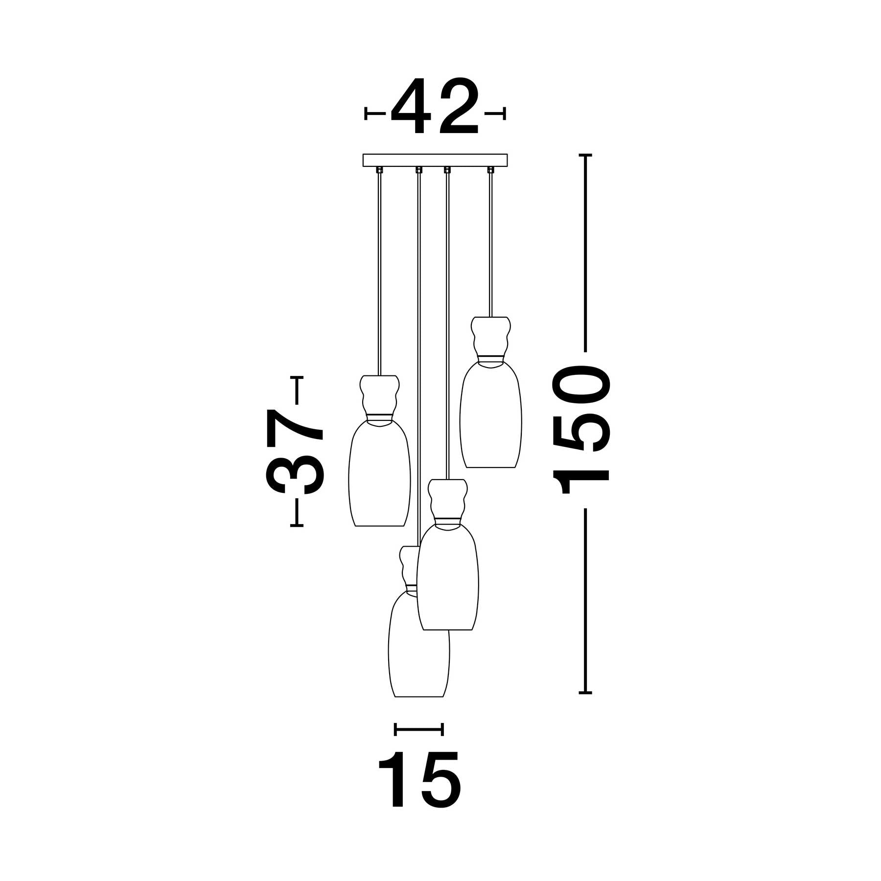 Szklana oprawa wisząca Nova Luce Pluma LED