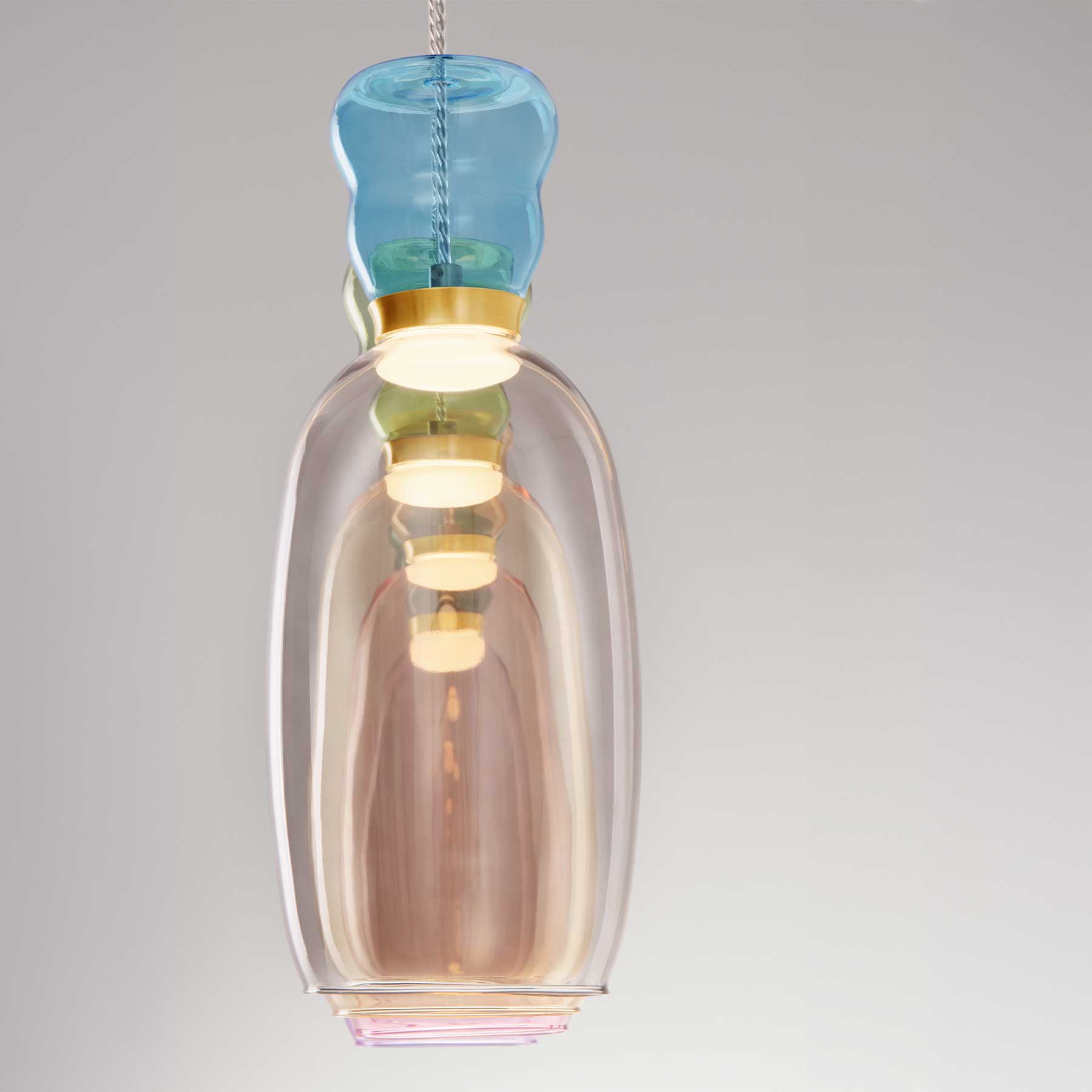 Szklana oprawa wisząca Nova Luce Pluma LED