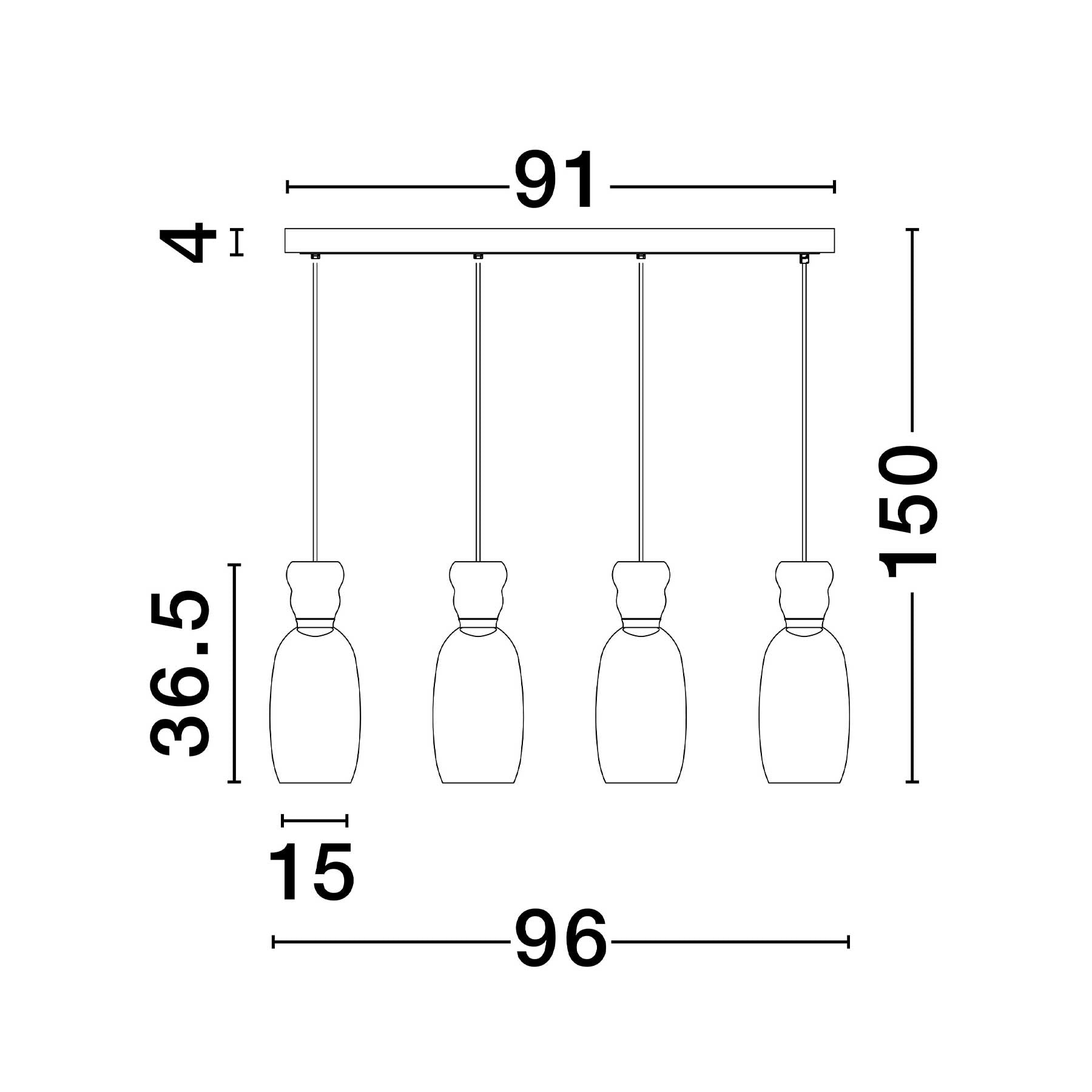 Szklana oprawa wisząca Nova Luce Pluma LED