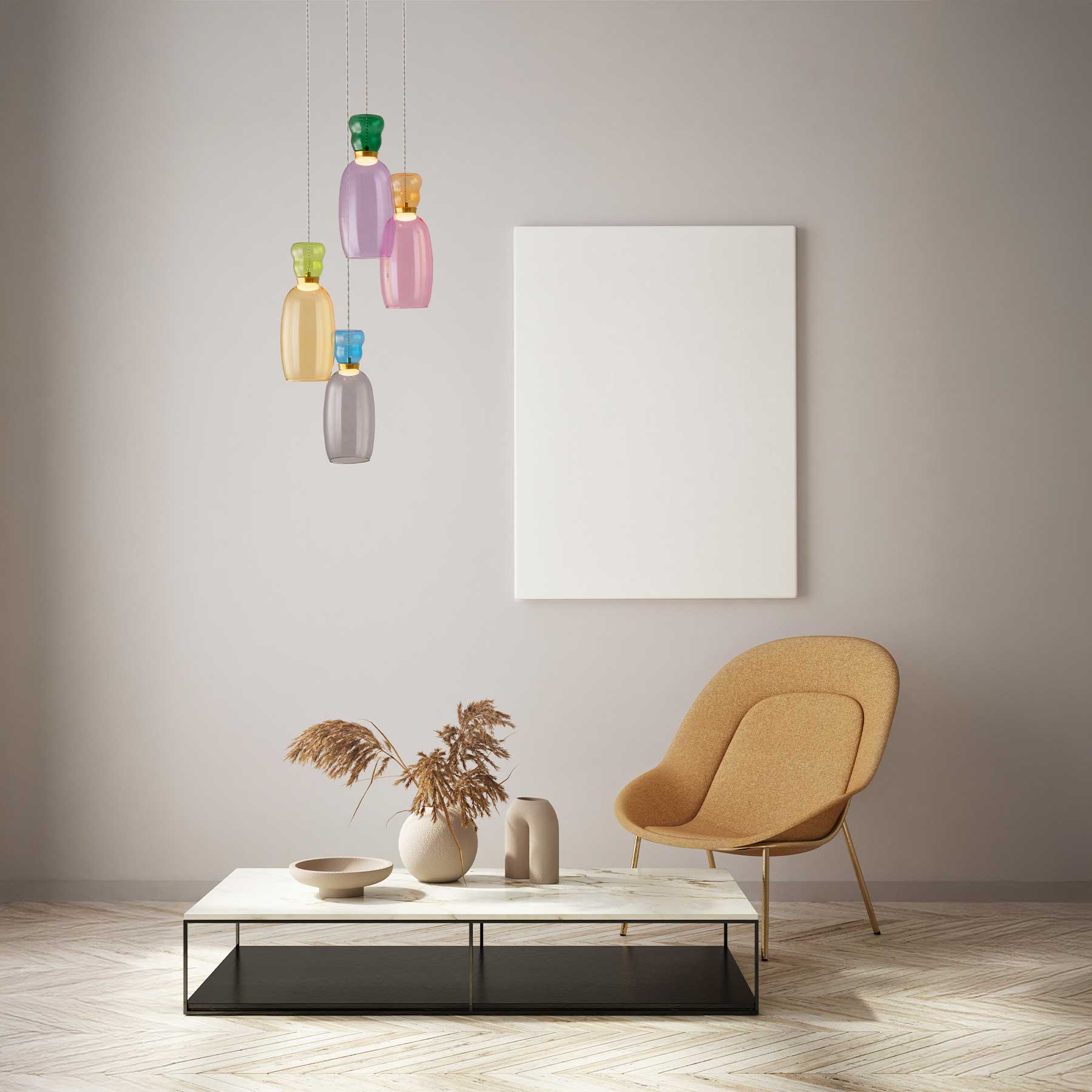 Szklana oprawa wisząca Nova Luce Pluma LED