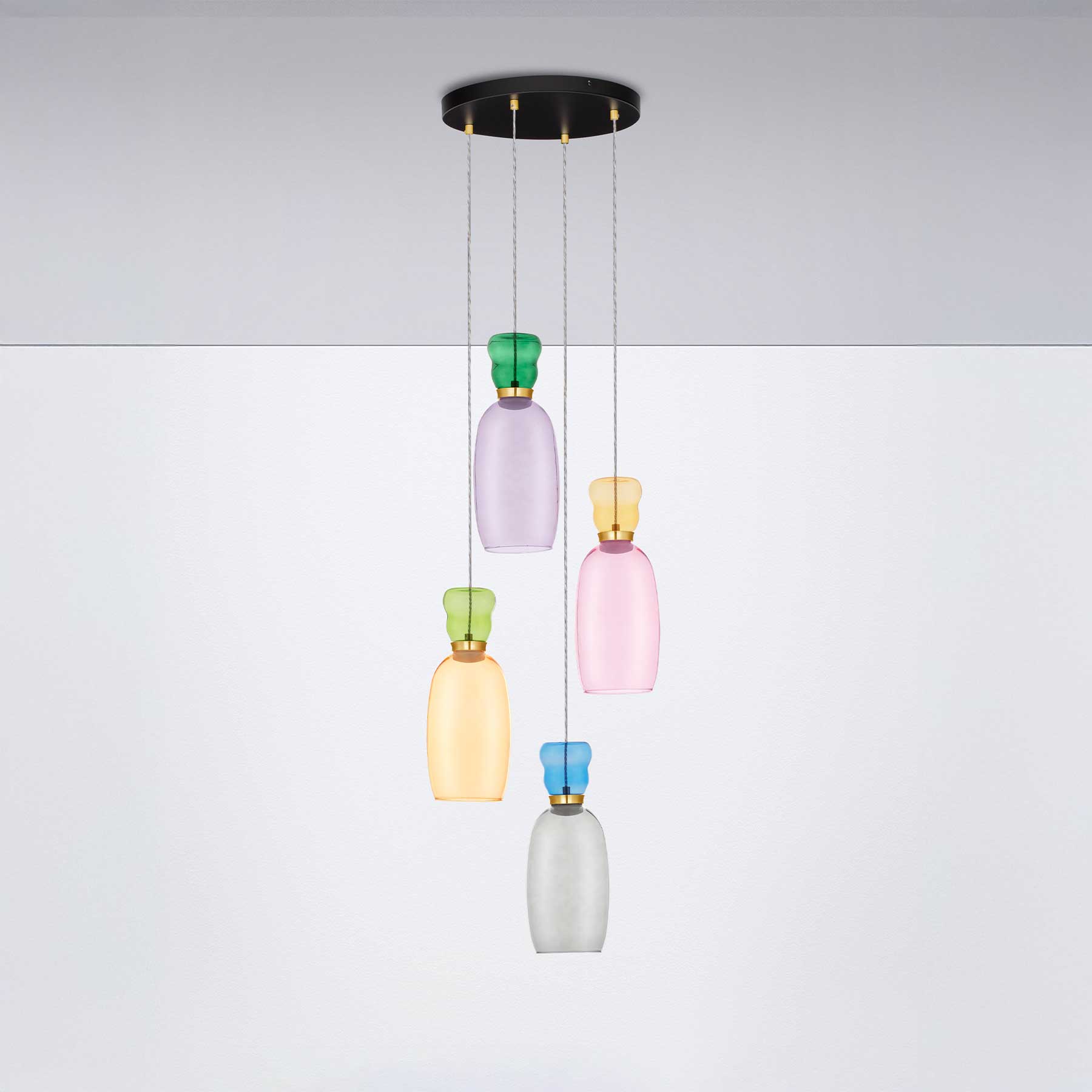 Szklana oprawa wisząca Nova Luce Pluma LED