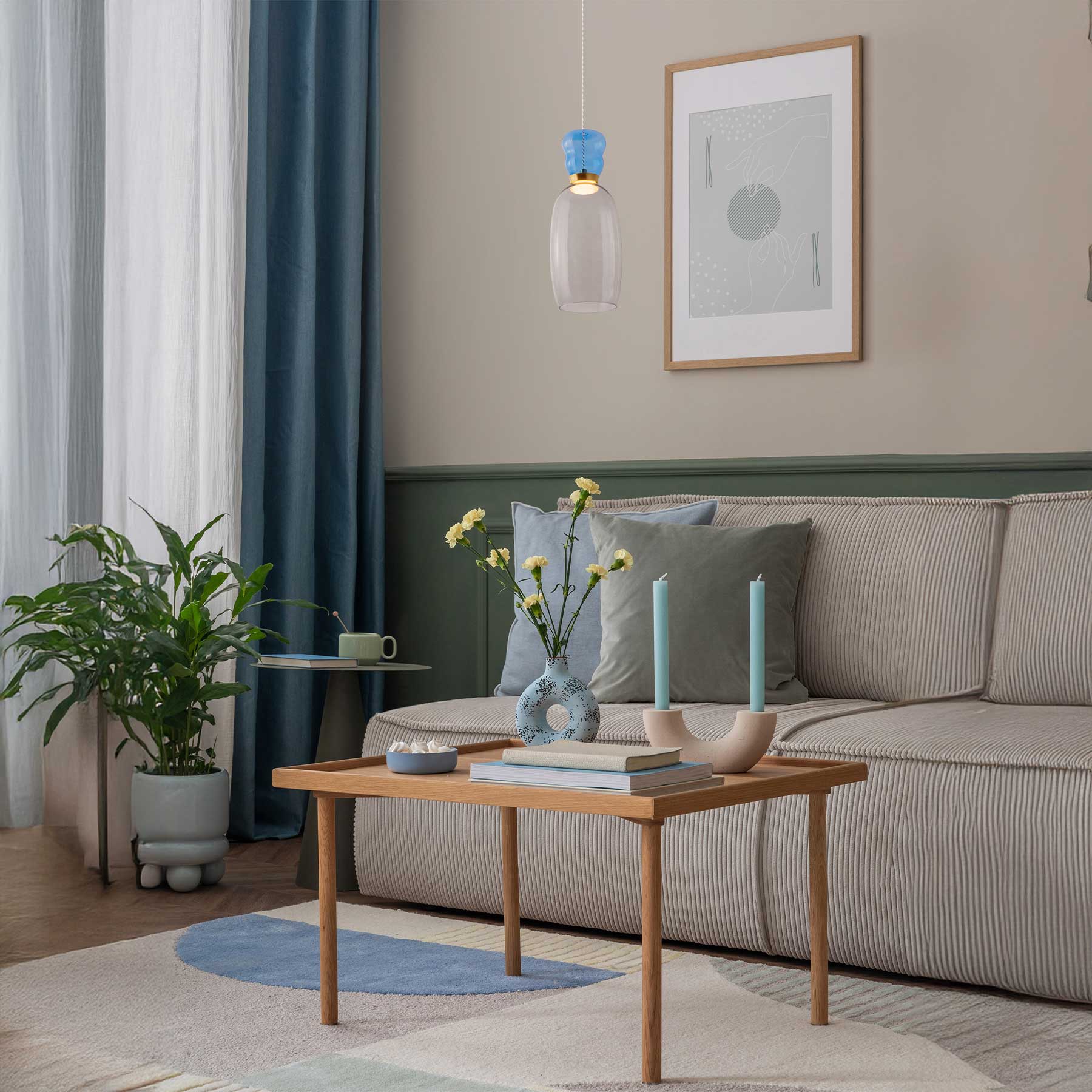 Szklana oprawa wisząca Nova Luce Pluma LED