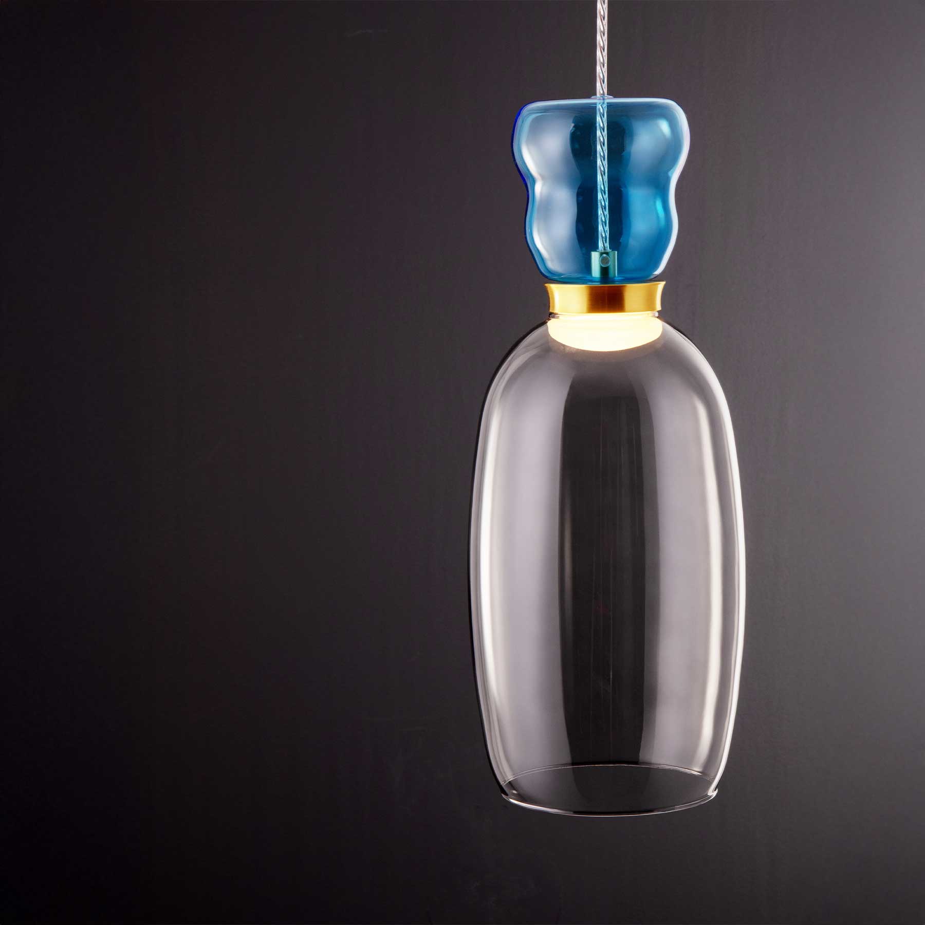 Szklana oprawa wisząca Nova Luce Pluma LED