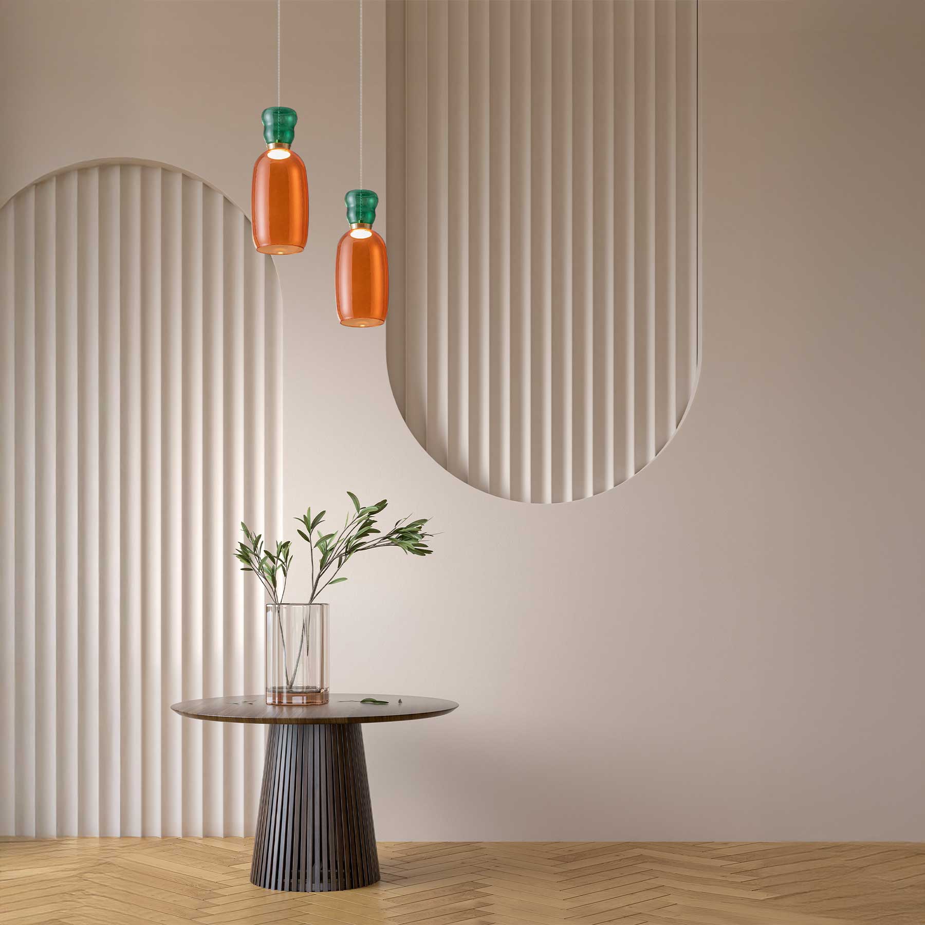 Szklana oprawa wisząca Nova Luce Pluma LED