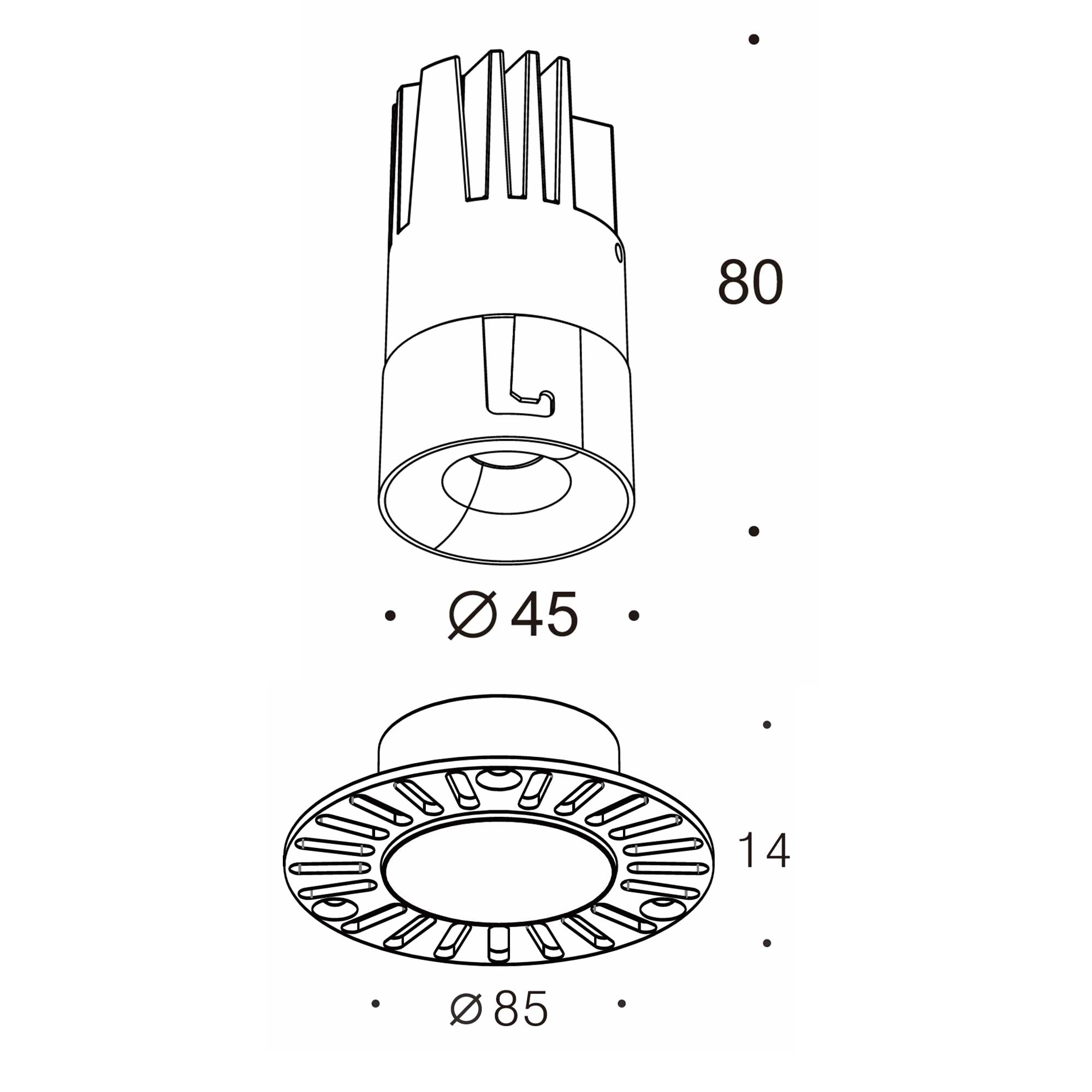 Vortex S LED trimless zápustné svítidlo Ra>90