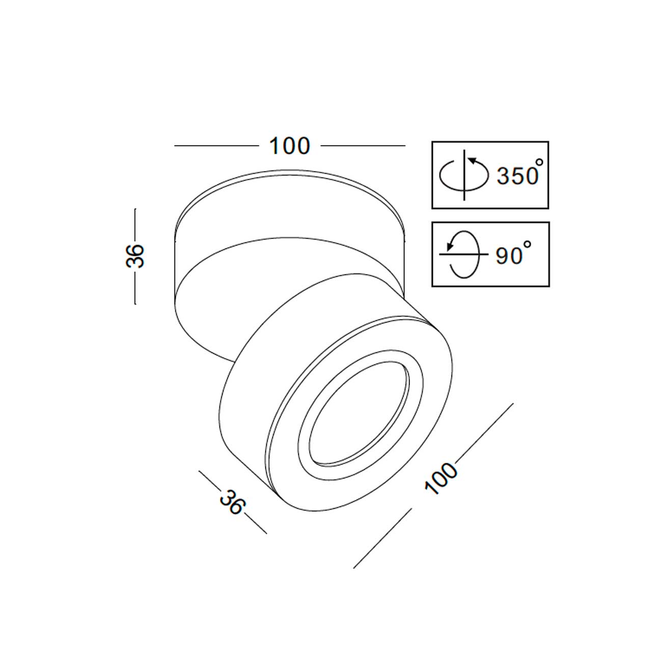 Rotex LED-Leuchte drehbar Ra>90