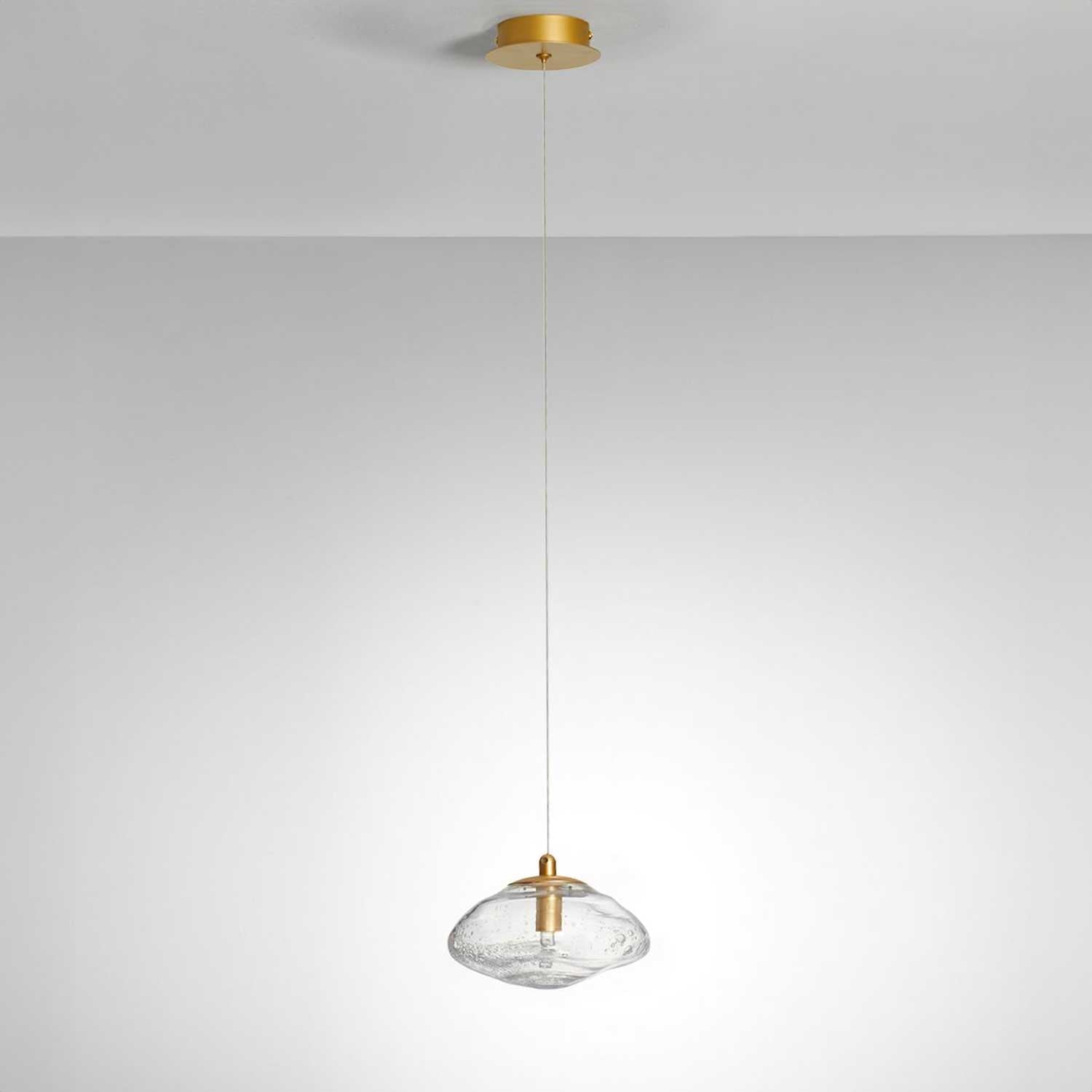 Nova Luce King G9 szklana lampa wisząca złota