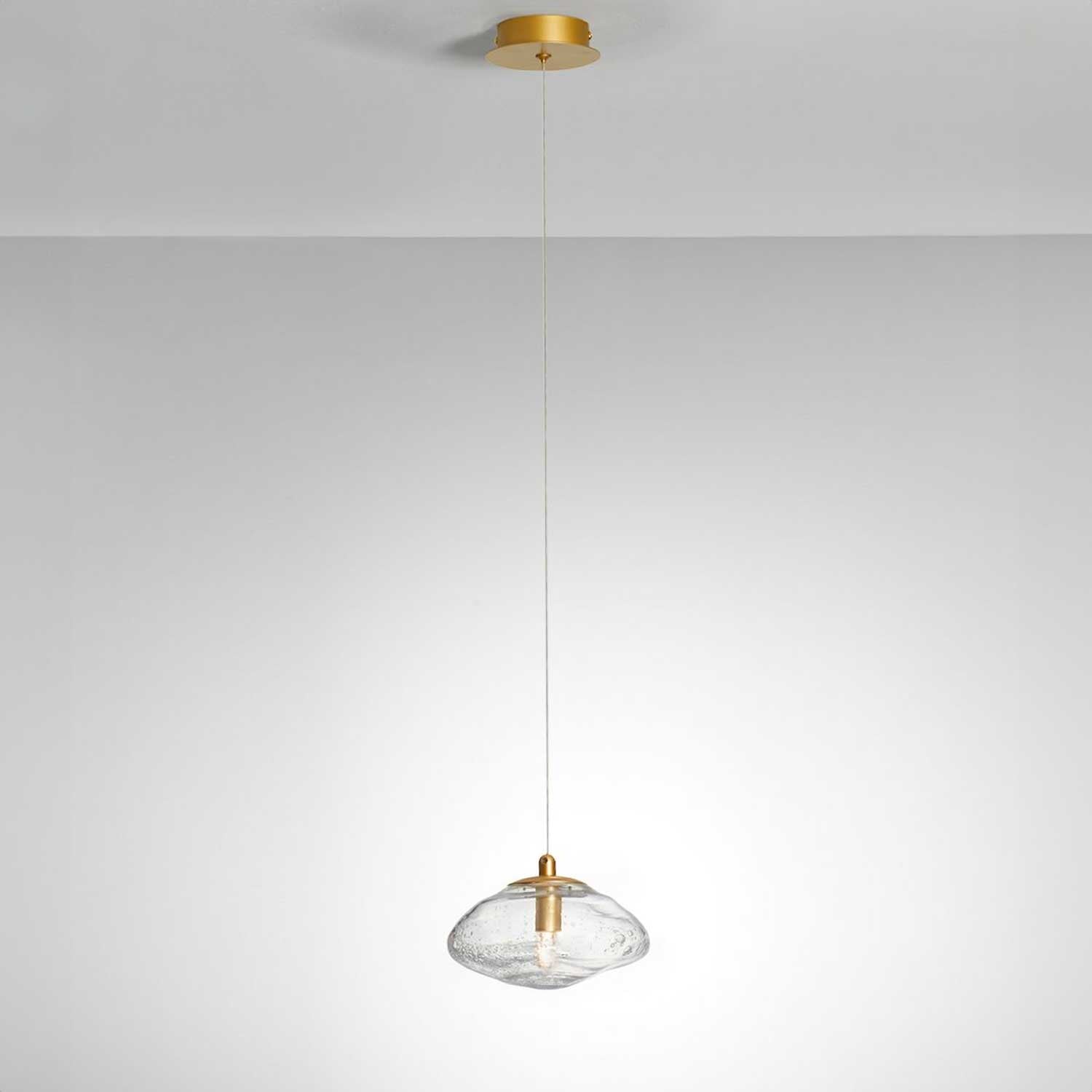 Nova Luce King G9 szklana lampa wisząca złota