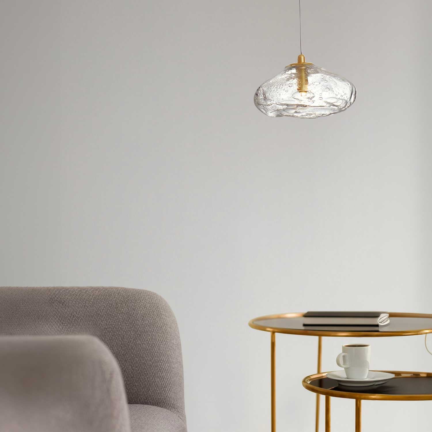 Nova Luce King G9 glass pendant light gold