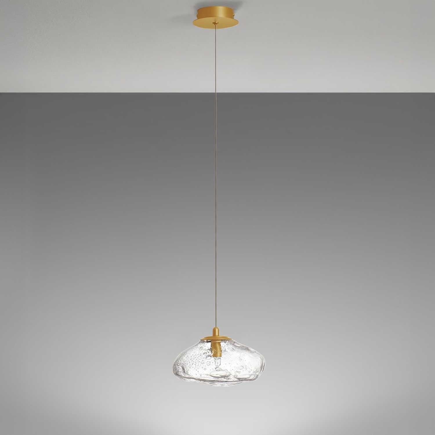 Nova Luce King G9 glass pendant light gold