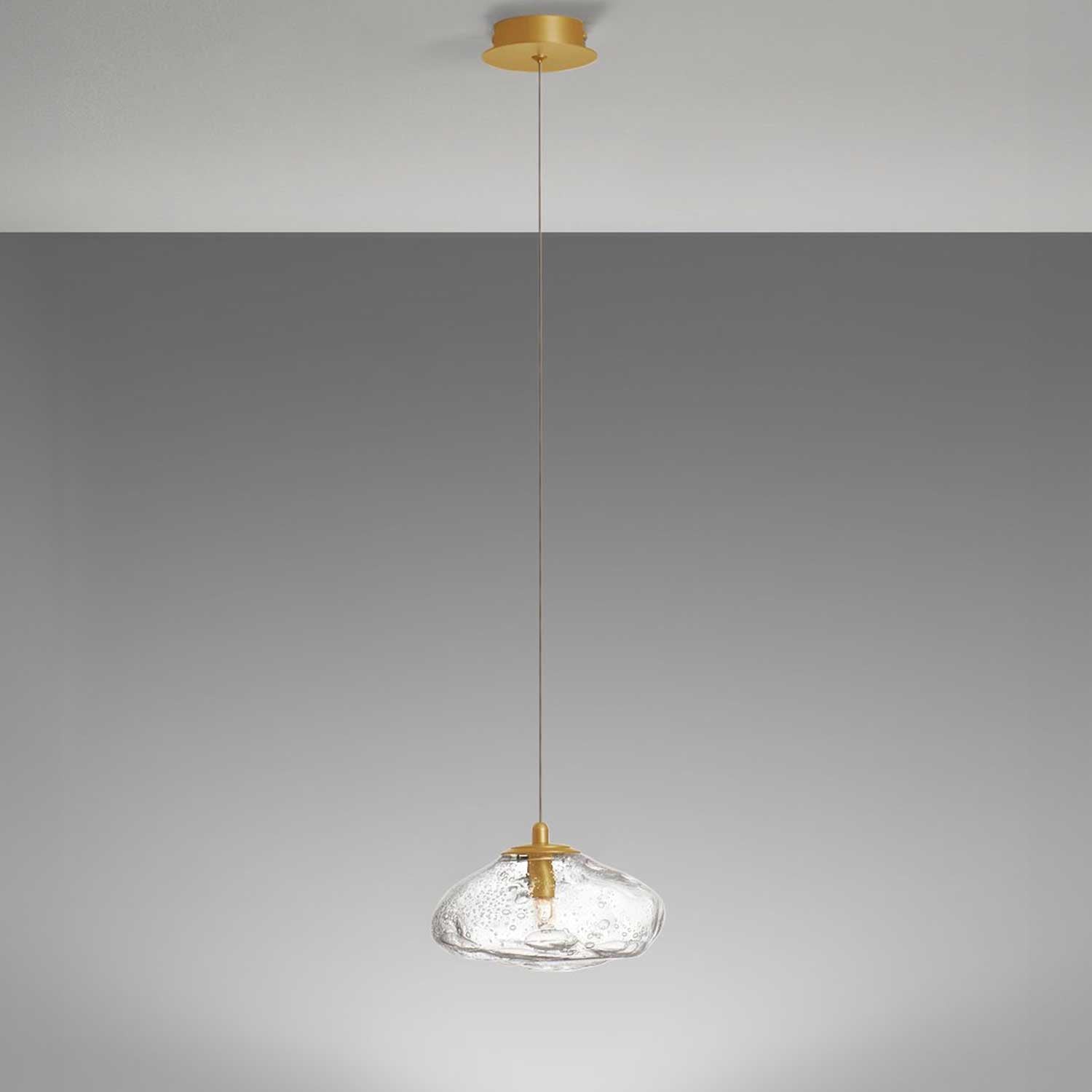 Nova Luce King G9 glass pendant light gold