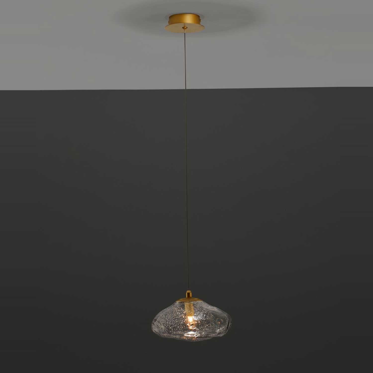 Nova Luce King G9 glass pendant light gold