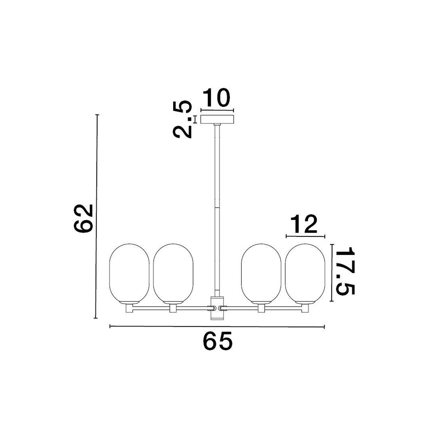 Szklany żyrandol wiszący Nova Luce Balor G9