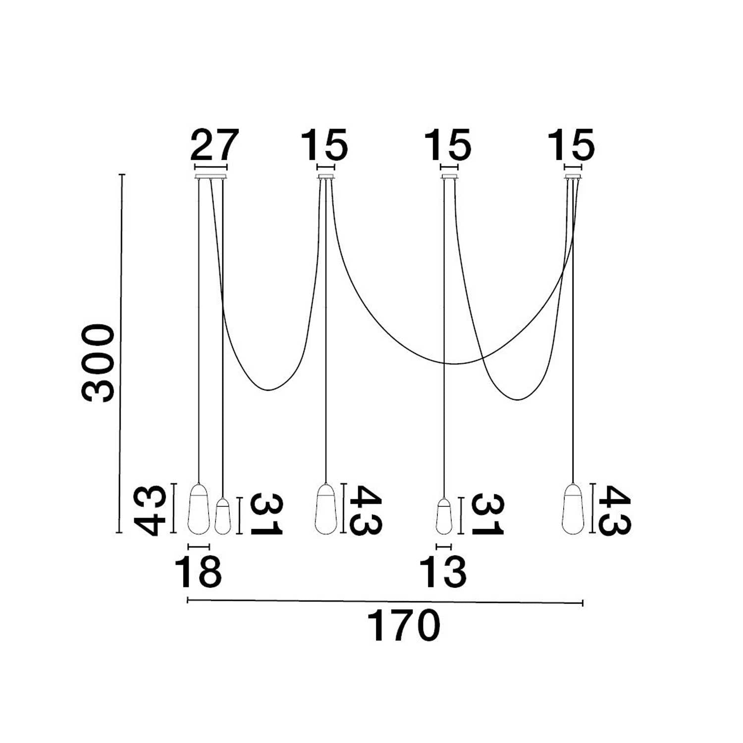 Żyrandol wiszący Nova Luce Blaky E14