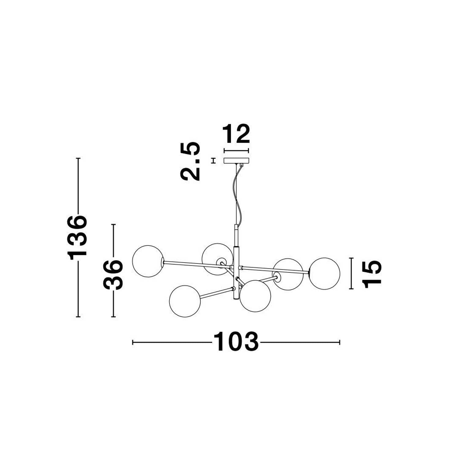 Żyrandol wiszący Nova Luce Vitra G9
