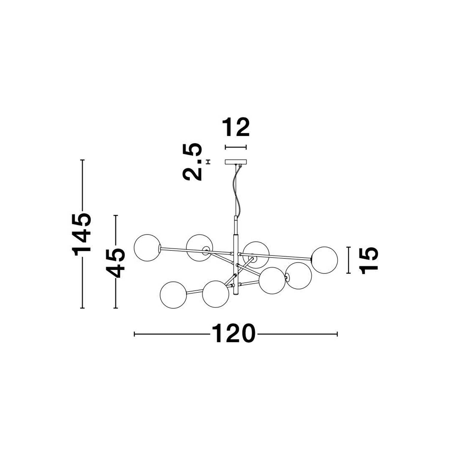 Żyrandol wiszący Nova Luce Vitra G9
