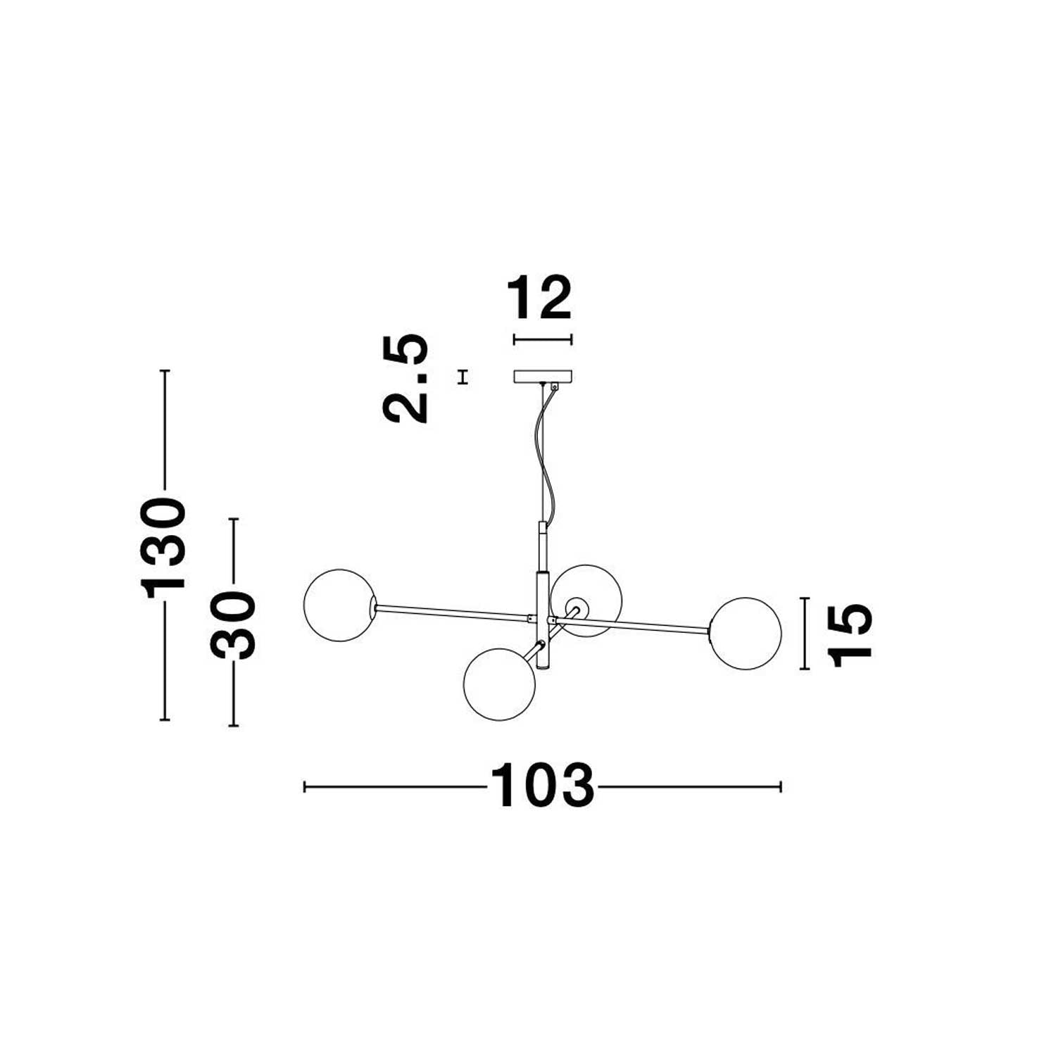 Żyrandol wiszący Nova Luce Vitra G9