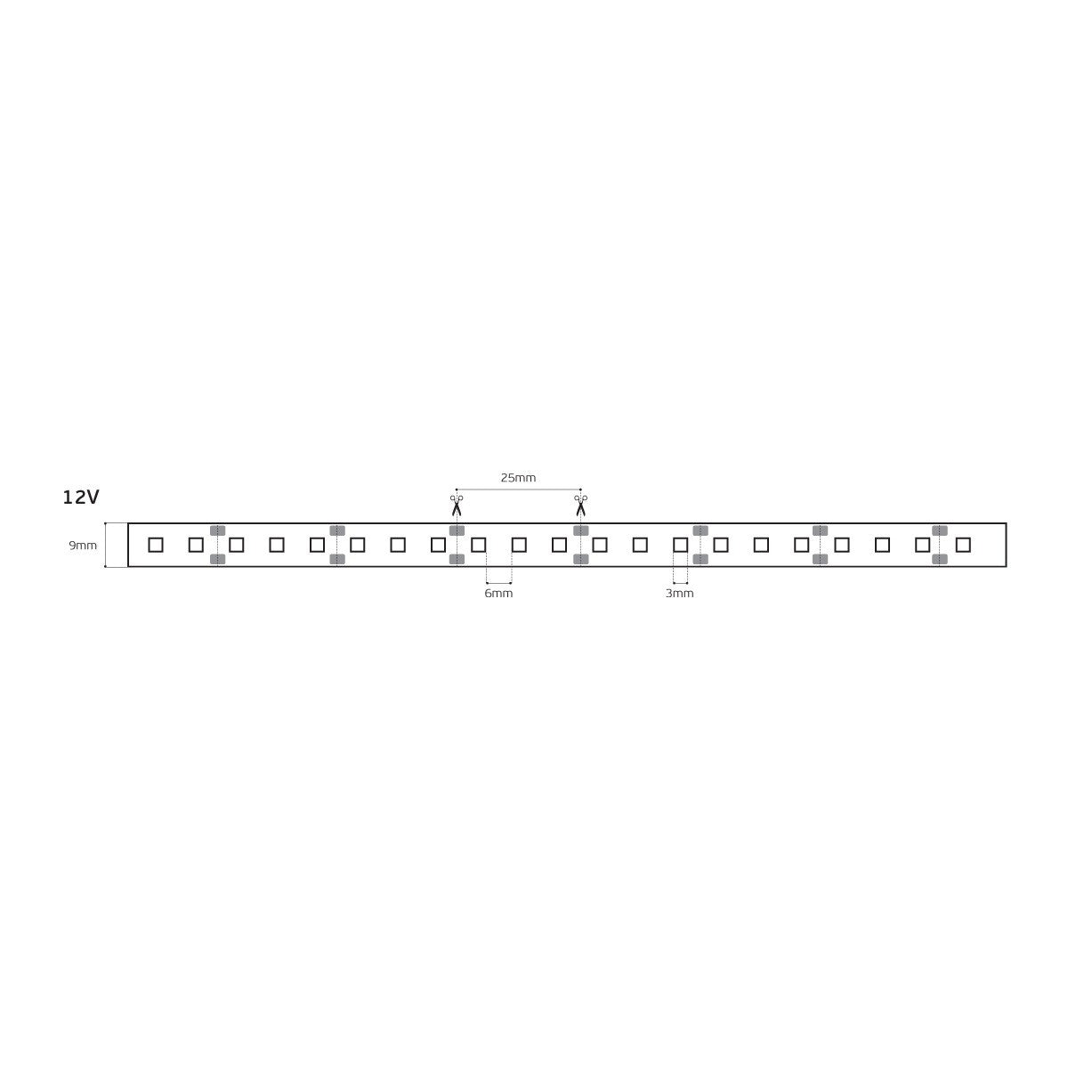 LED pásek 12V CRI80 IP55 3000K (5m)