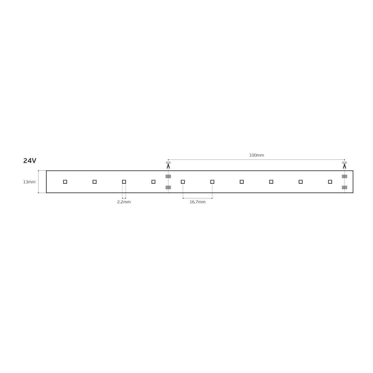 LED pásek 24V CRI90 IP66 4000K (5m)