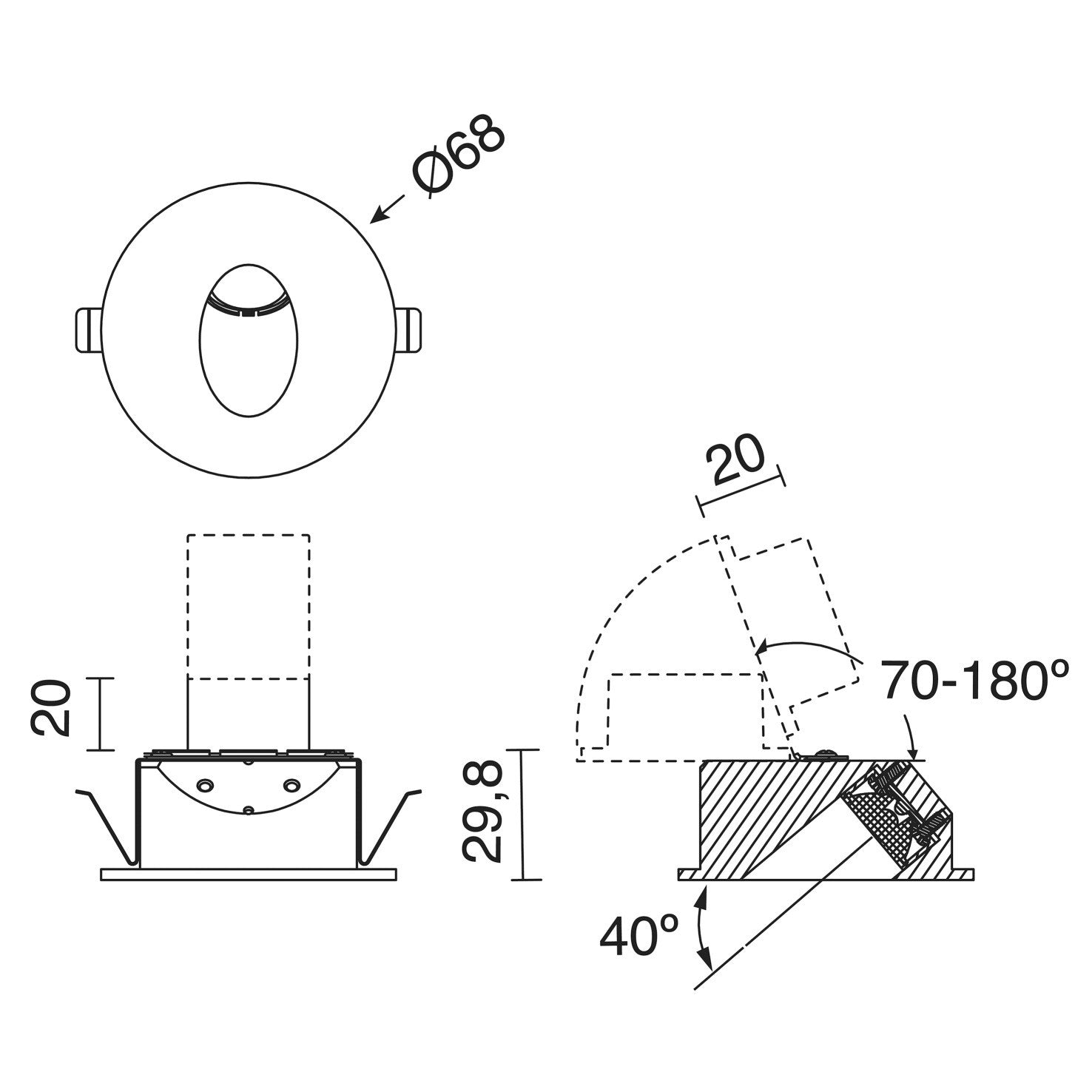 Indeluz Ligur Round LED recessed light white
