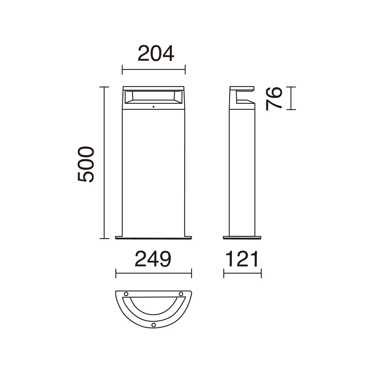 Dopo Loop LED pillar light black