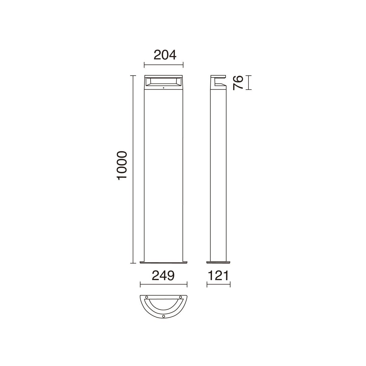 Dopo Loop LED pillar light black