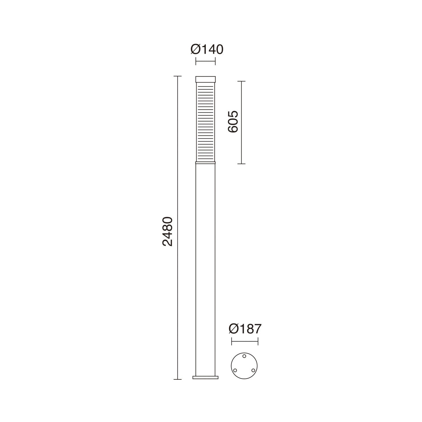 Cristher Maxima LED column light anthracite
