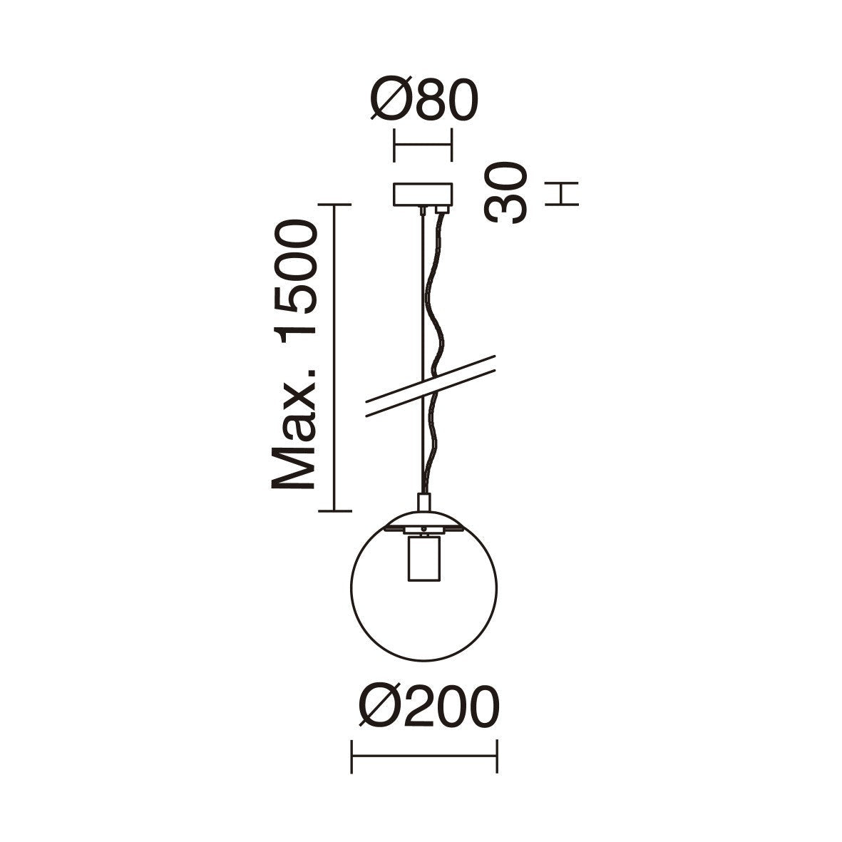 Lampa wisząca Exo Oxy clear E27 czarna