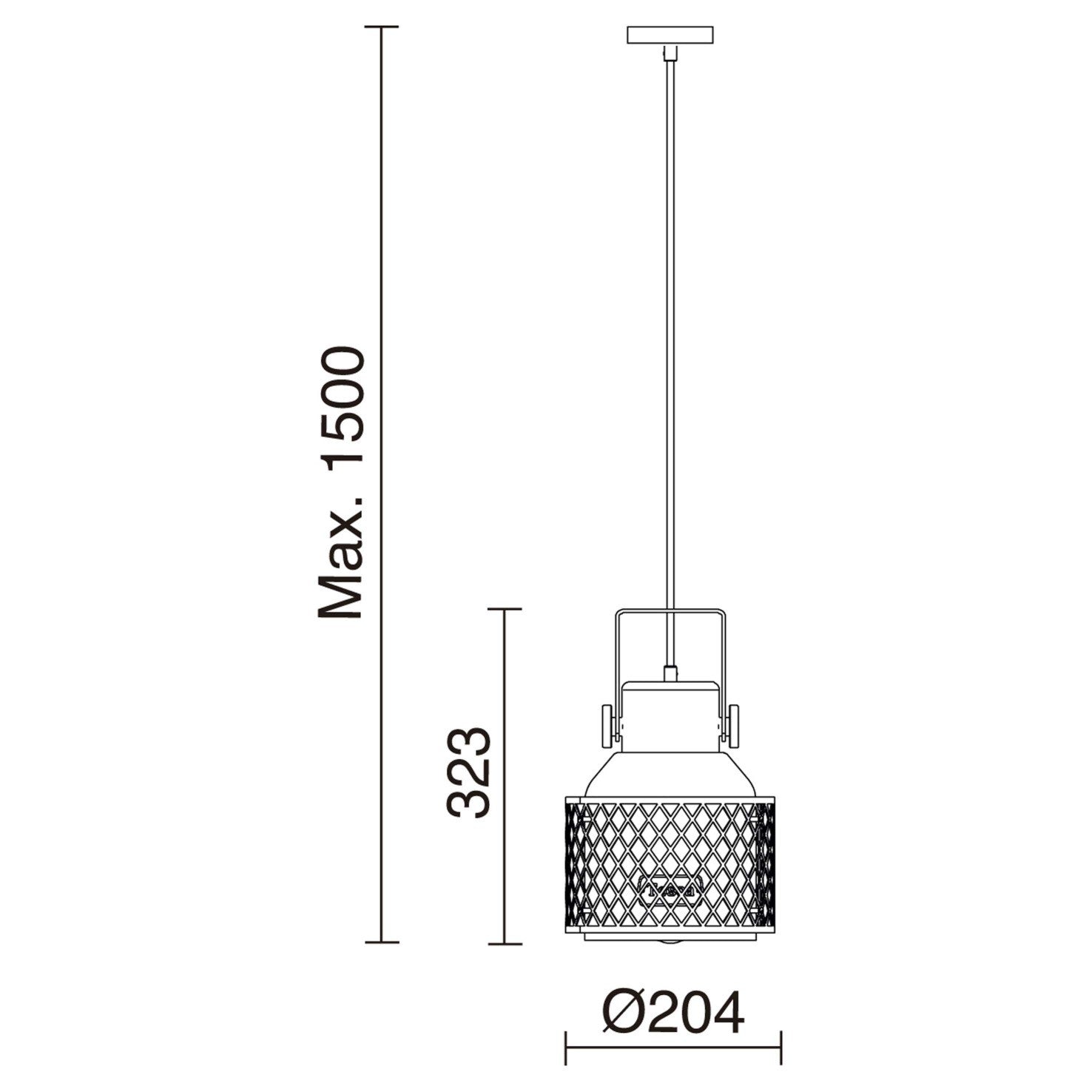 Exo Tosca D204 E27 závěsné svítidlo černé
