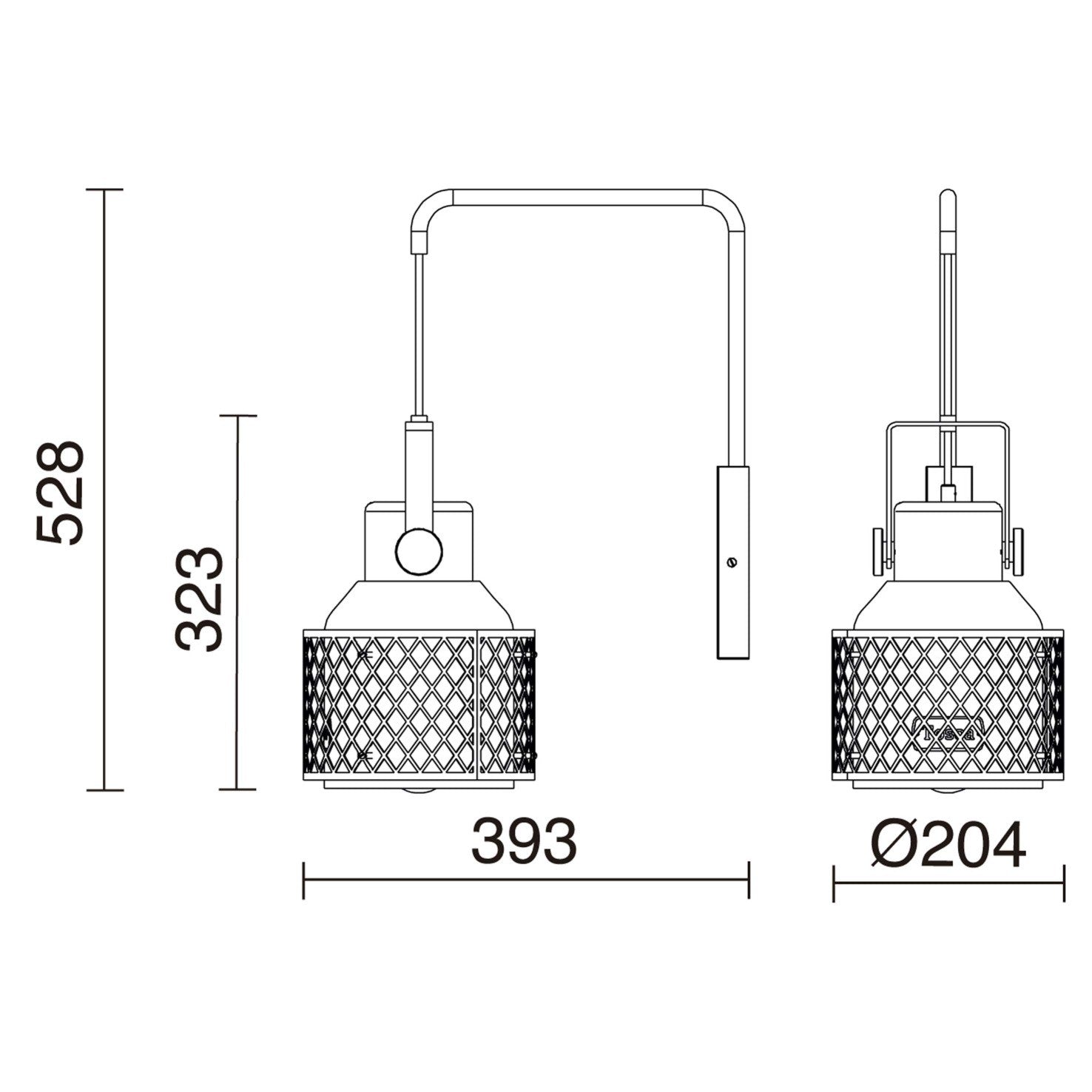 Exo Tosca E27 wall light black