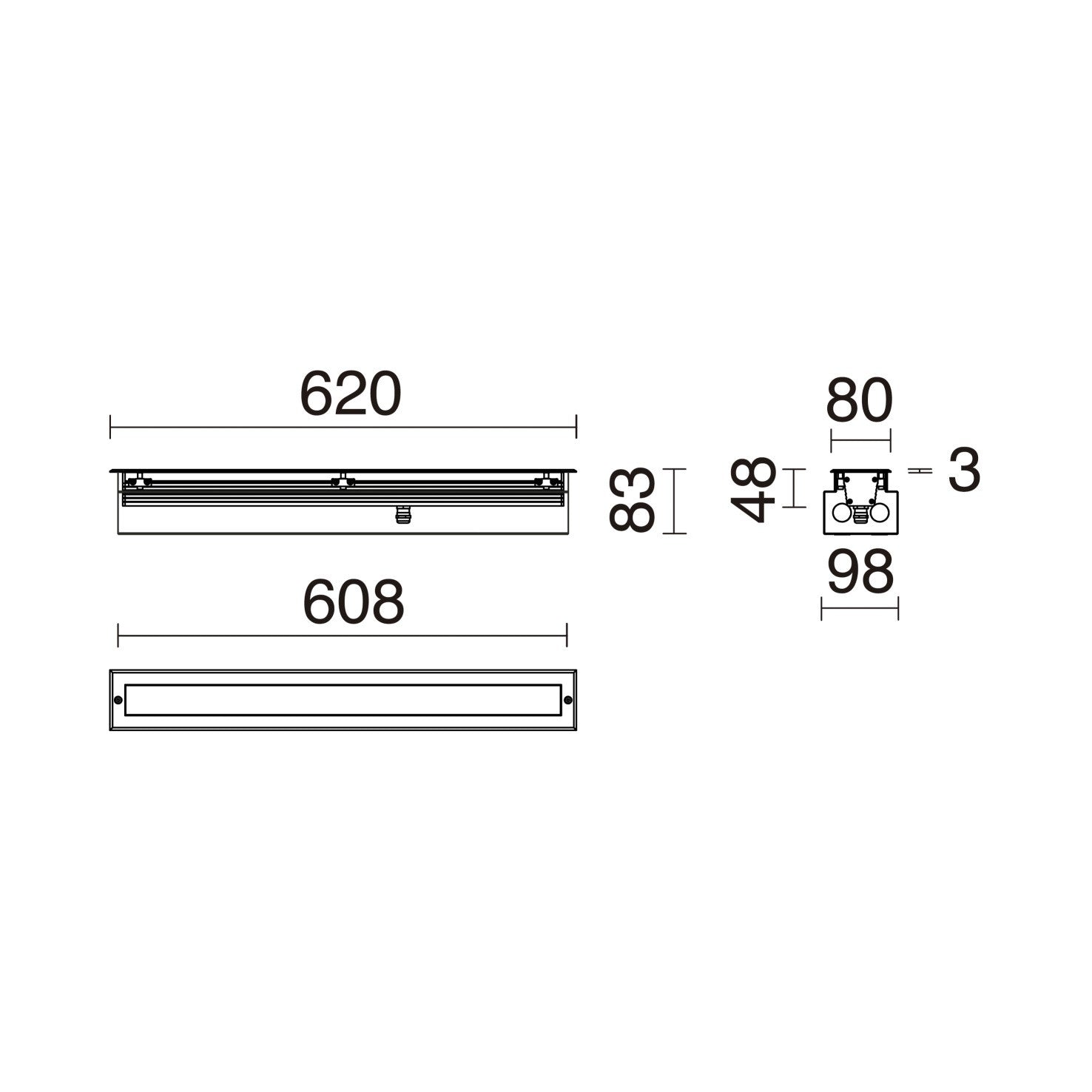 Cristher Walk Reces L620 LED zápustné svítidlo