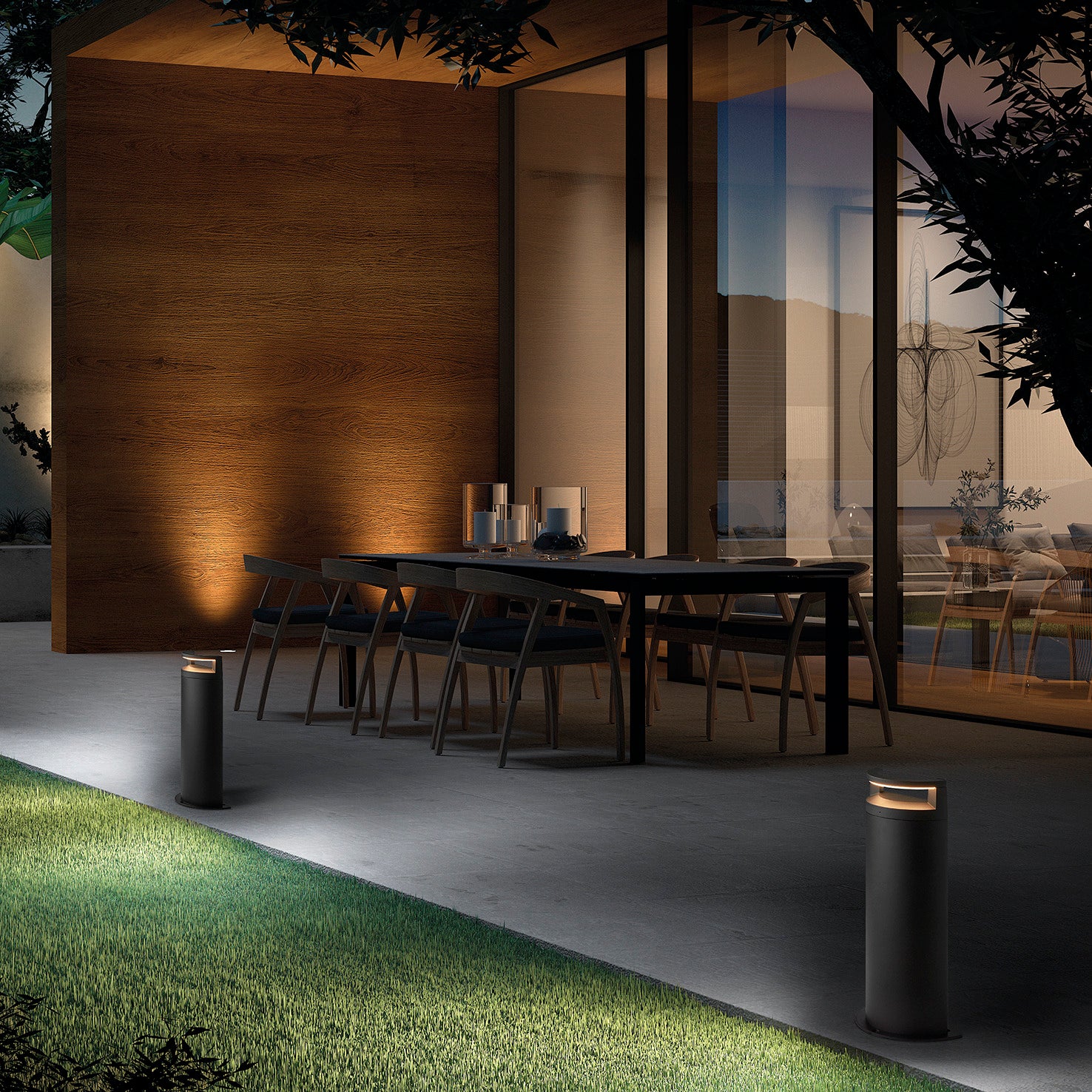 Dopo Loop LED pillar light black
