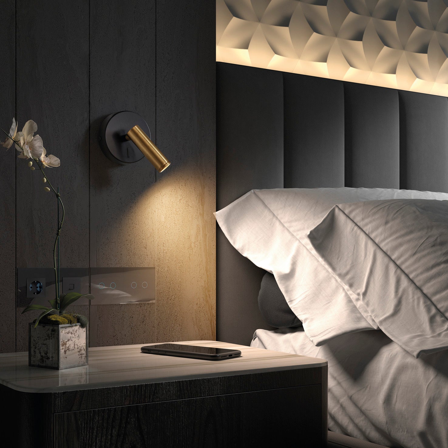Exo Minimal LED nástenné svietidlo čierne